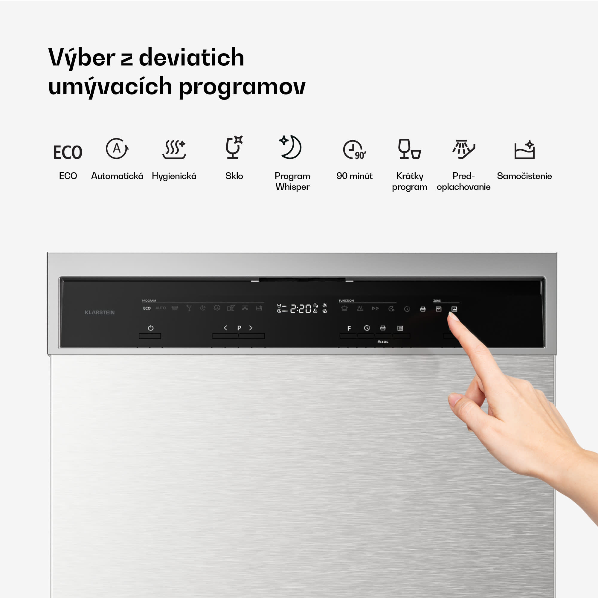 Klarstein Verosteel vstavaná umývačka riadu | minimalistická, efektívna, elegantná | EEC A | 60 cm – Obrázok 4