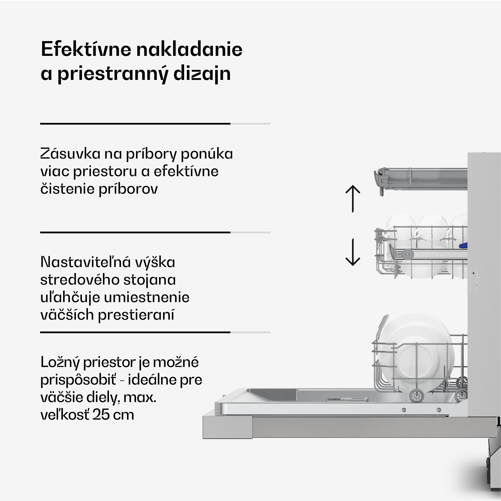Klarstein Verosteel vstavaná umývačka riadu | minimalistická, efektívna, elegantná | EEC A | 60 cm – Obrázok 5