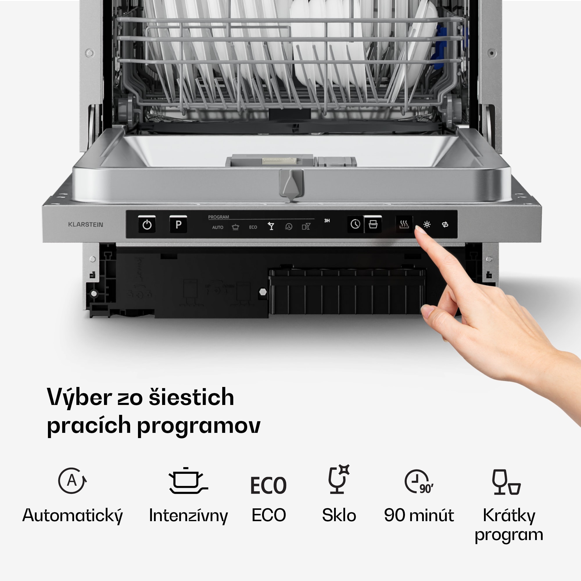 Klarstein Velaire plne integrovaná umývačka riadu (45 cm) | Praktický minimalizmus a vysoký výkon – Obrázok 4