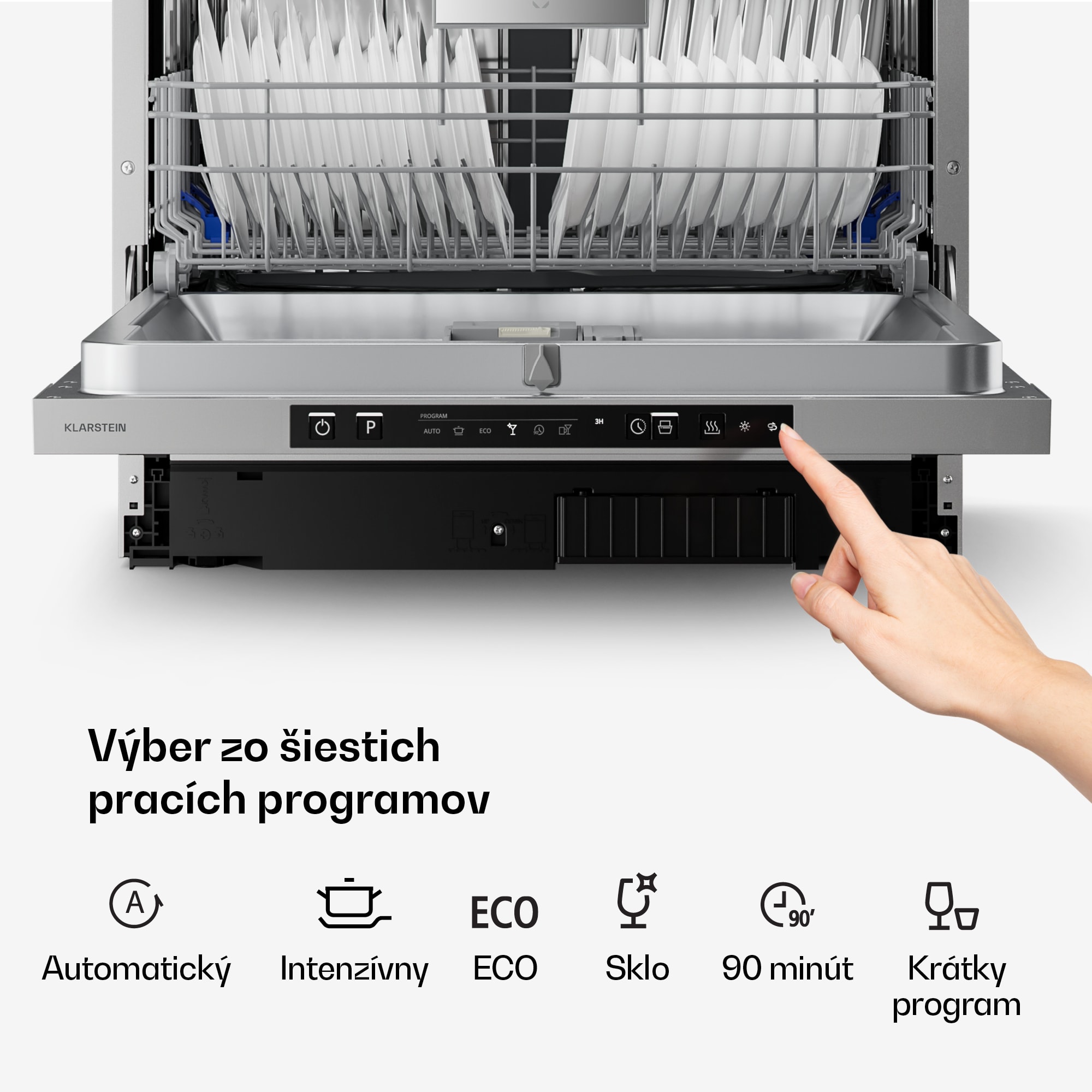 Klarstein Velaire plne integrovaná umývačka riadu | Minimalistická, výkonná | EEC A | 60 cm – Obrázok 4