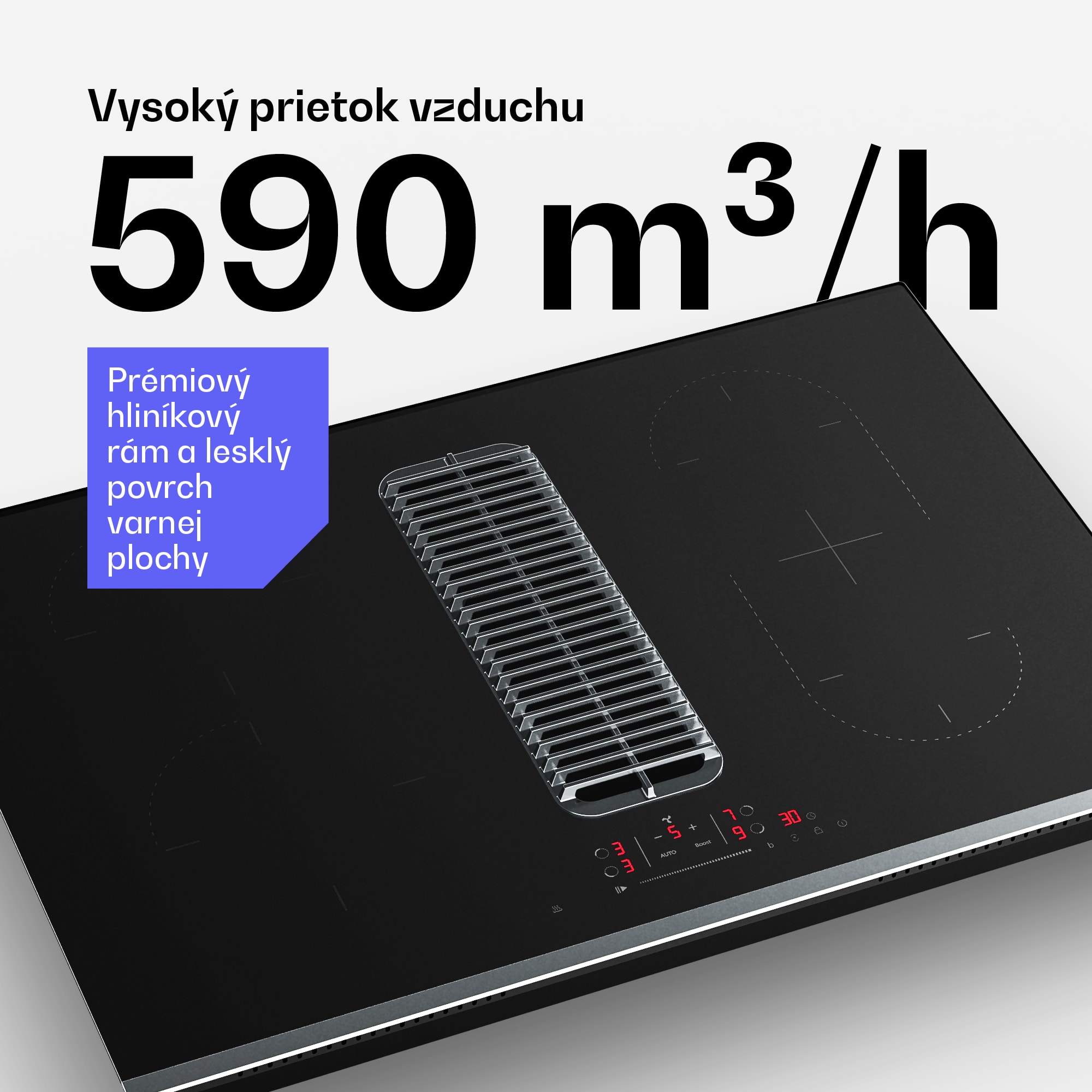 Klarstein Verosteel indukčná varná doska s integrovaným digestorom Elegantná, minimalistická, výkonná 8400 W 80 cm – Obrázok 5
