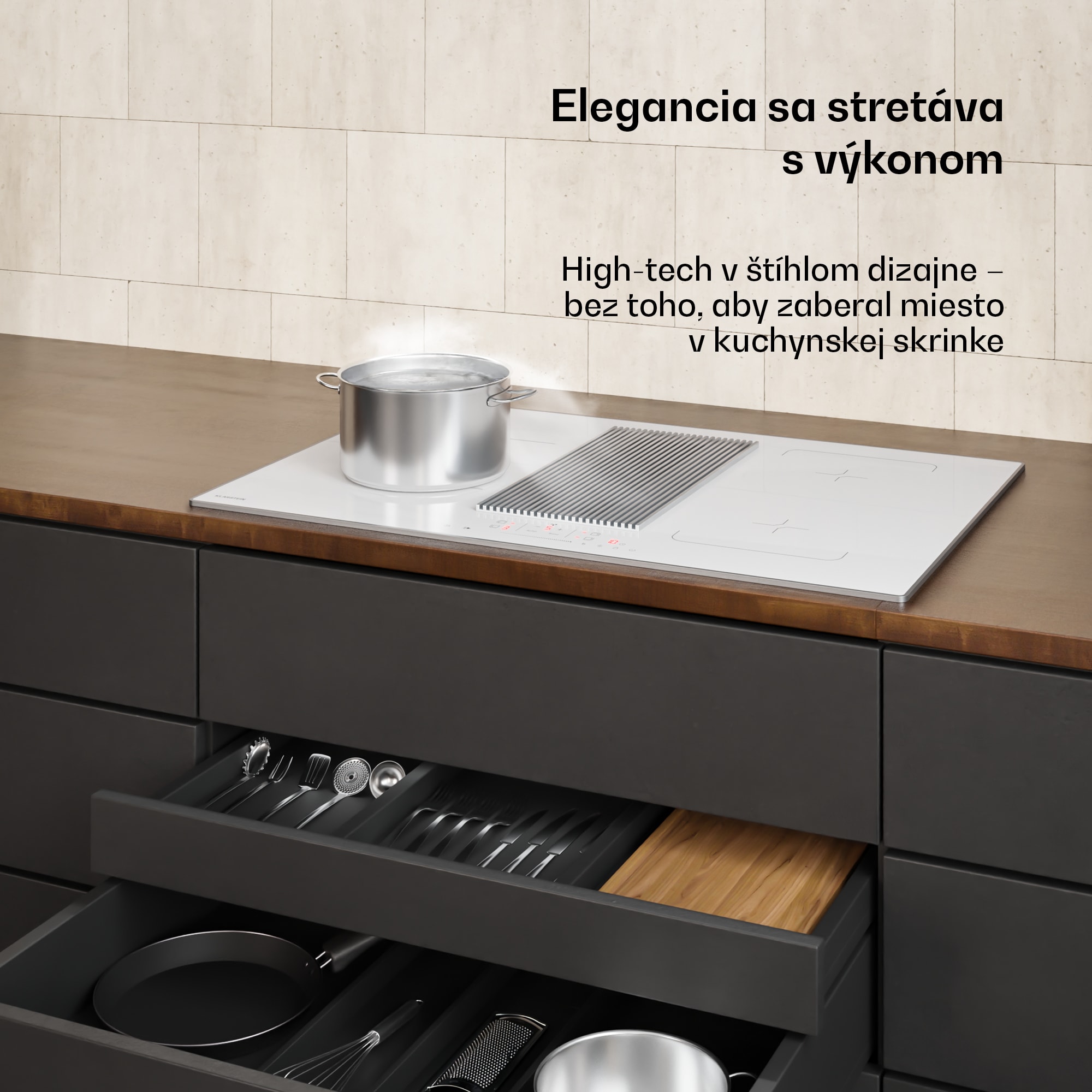 Klarstein Velaire indukčná varná doska s odsávačom pár | 4 varné zóny | 8400 W | 80 cm – Obrázok 3