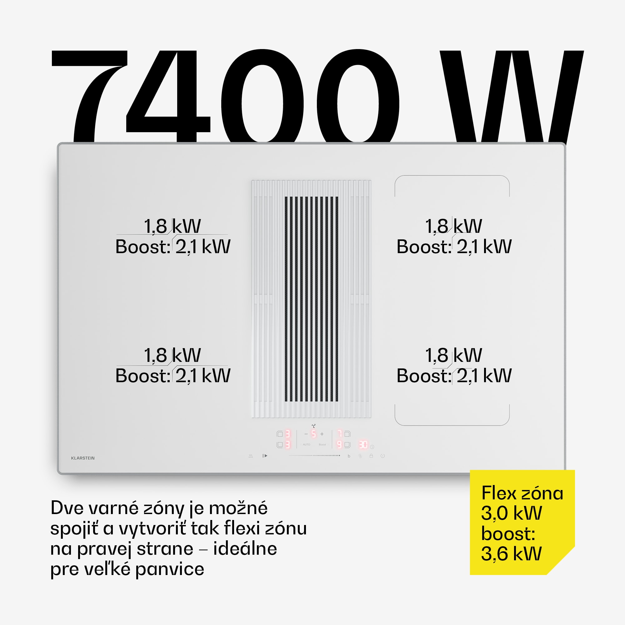 Klarstein Velaire indukčná varná doska s odsávačom pár | 4 varné zóny | 8400 W | 80 cm – Obrázok 4