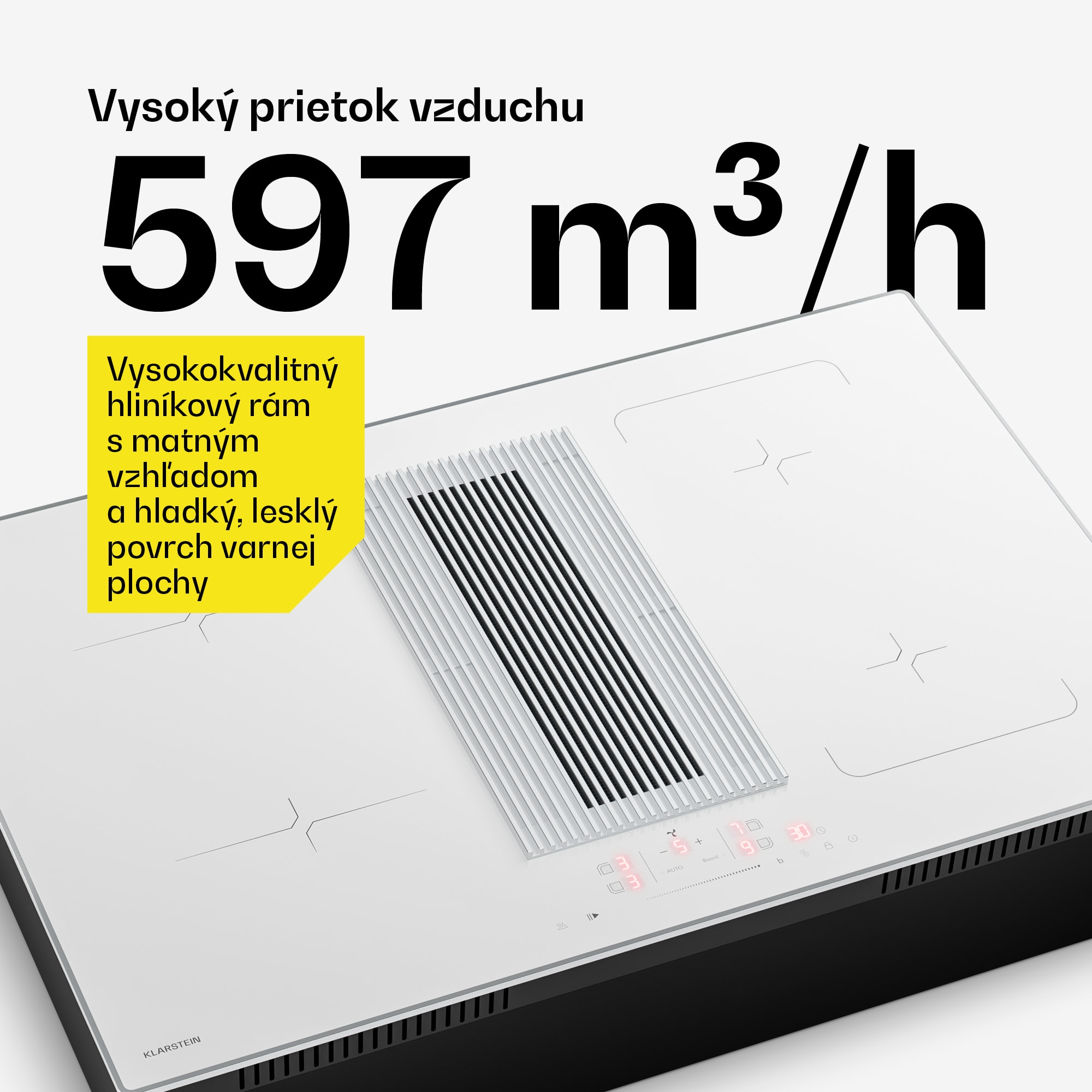 Klarstein Velaire indukčná varná doska s odsávačom pár | 4 varné zóny | 8400 W | 80 cm – Obrázok 5
