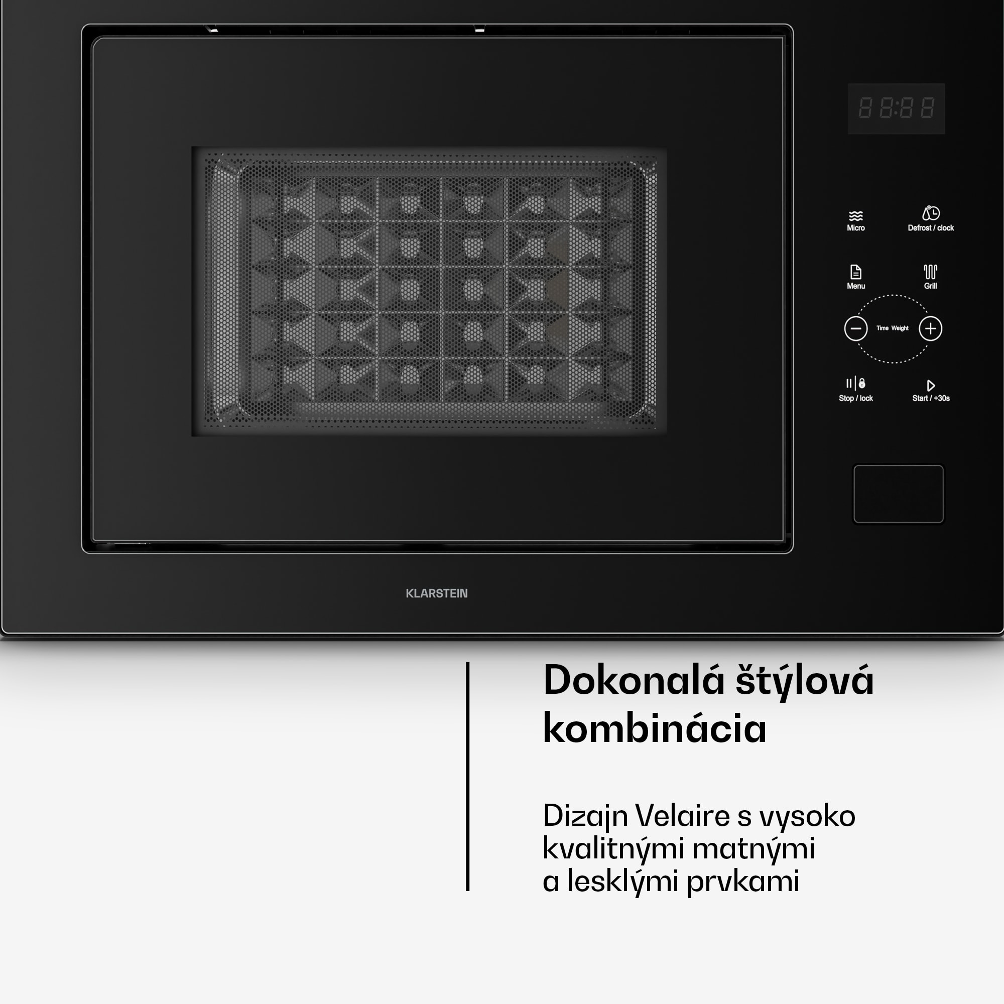 Klarstein Velaire vstavaná mikrovlnná rúra s grilom | 1200 W gril | 850 W mikrovlnka | 60 cm – Obrázok 3