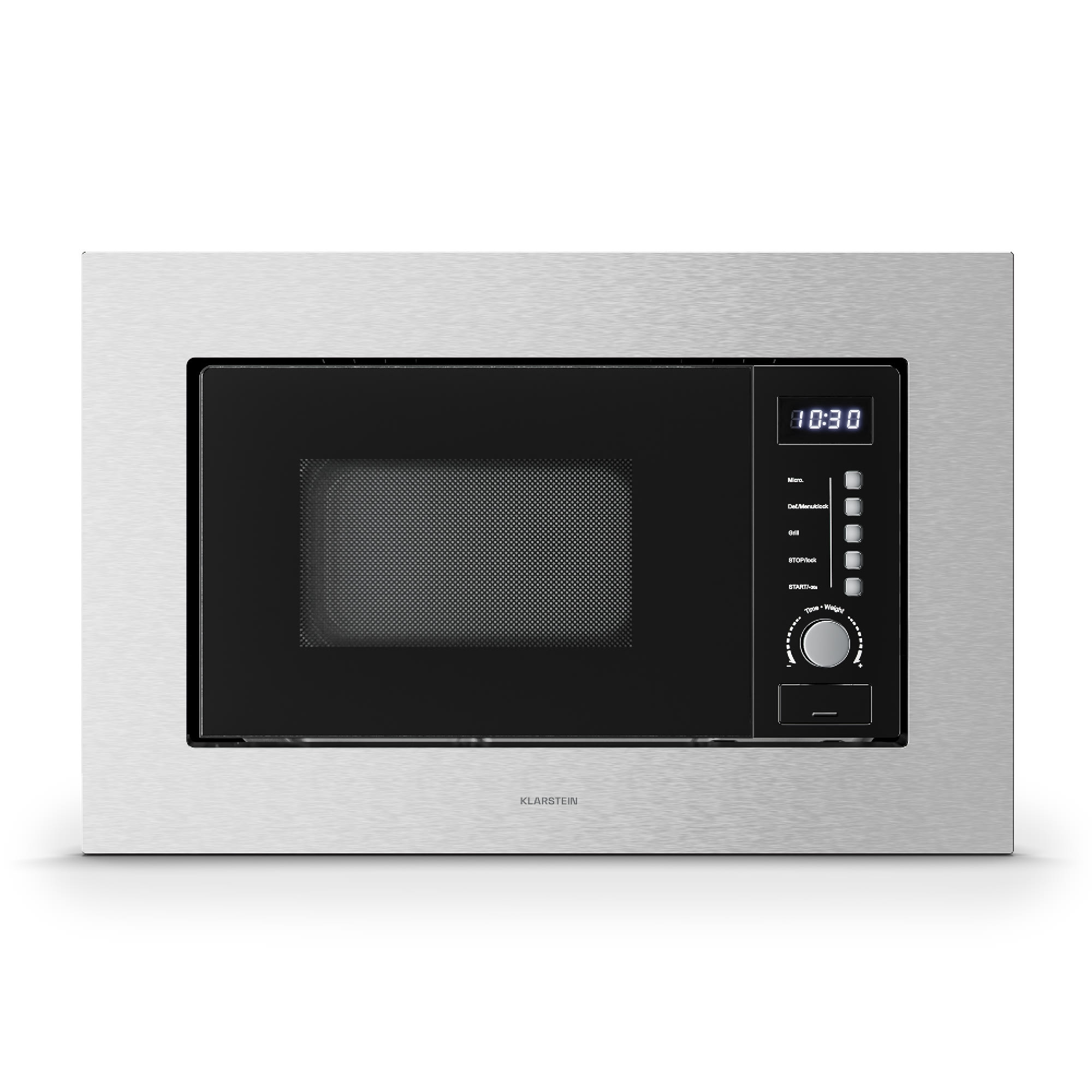 Klarstein Verosteel vstavaná mikrovlnná rúra s grilom | 800 W gril | 700 W mikrovlnka | 60 cm