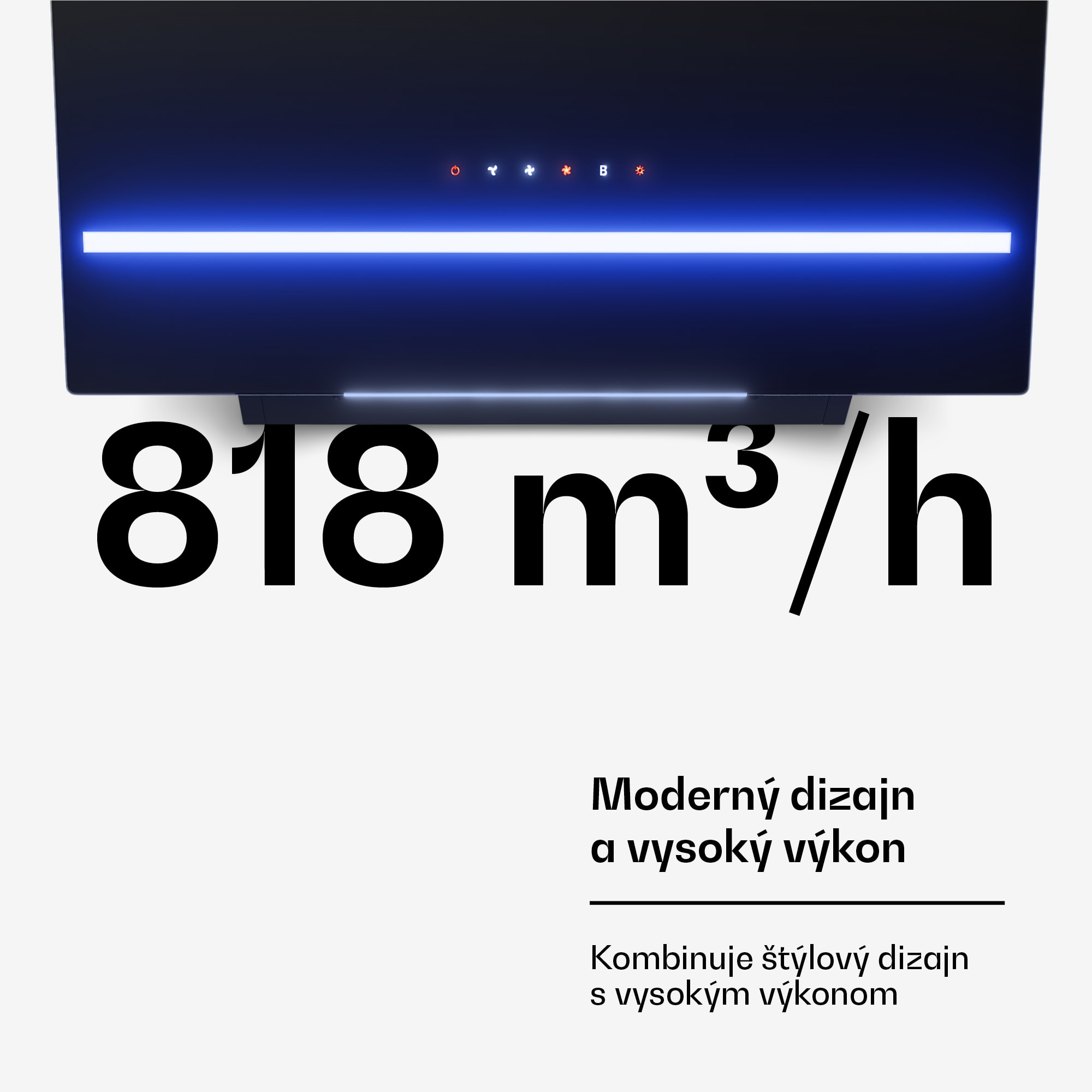 Klarstein Illuminosa bezhlavá digestoř | odťahový a recirkulačný režim | minimalistická | 818 m³/h | 60 cm – Obrázok 4
