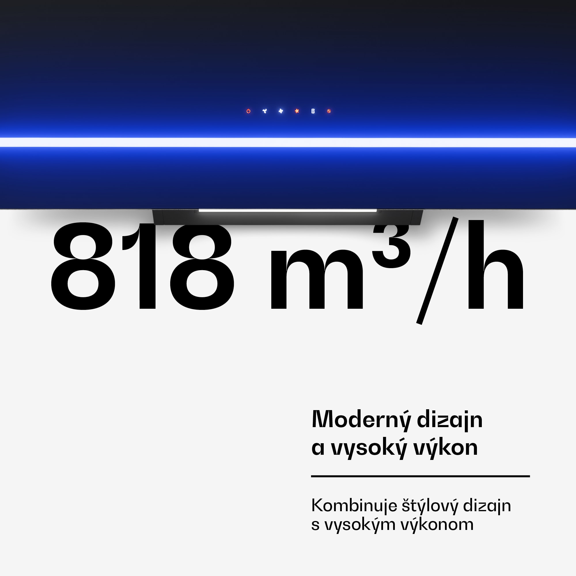 Klarstein Illuminosa komínová digestoř | odťahový a recirkulačný režim | minimalistická | 818 m³/h | 90 cm – Obrázok 4