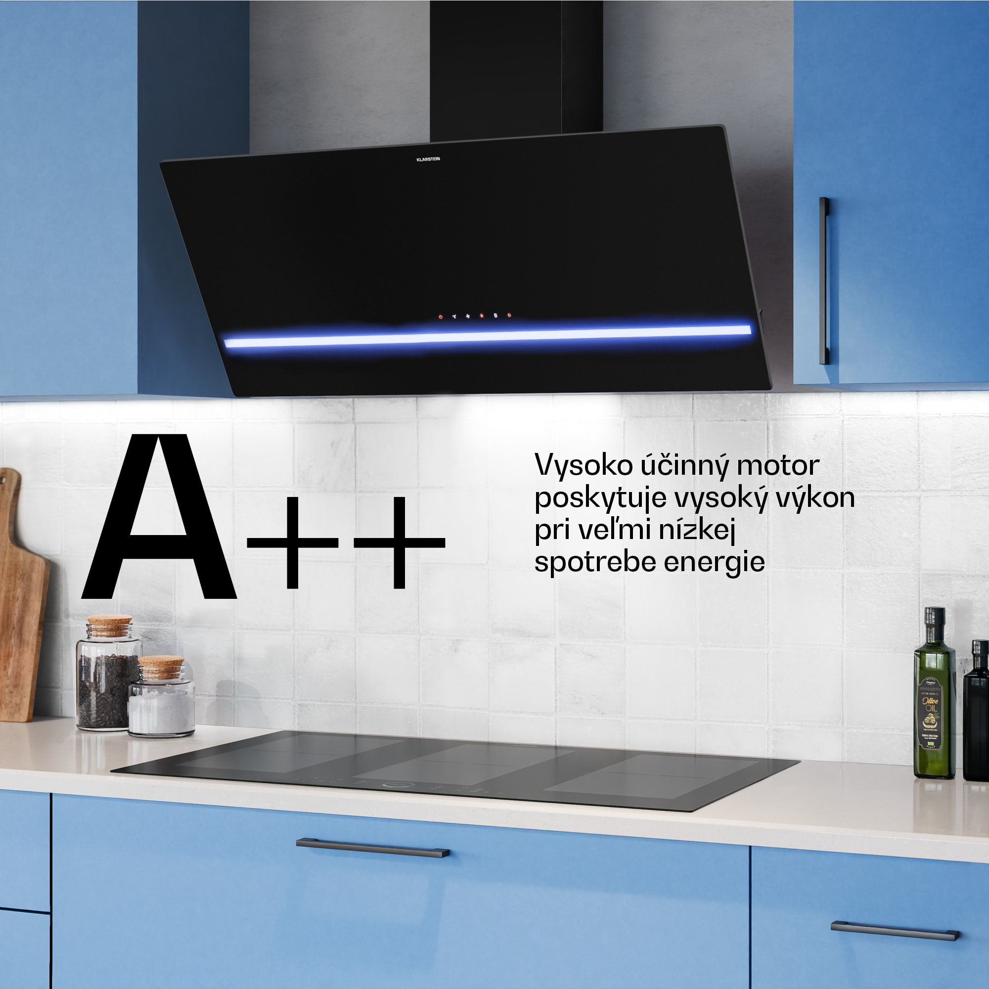 Klarstein Illuminosa komínová digestoř | odťahový a recirkulačný režim | minimalistická | 818 m³/h | 90 cm – Obrázok 5