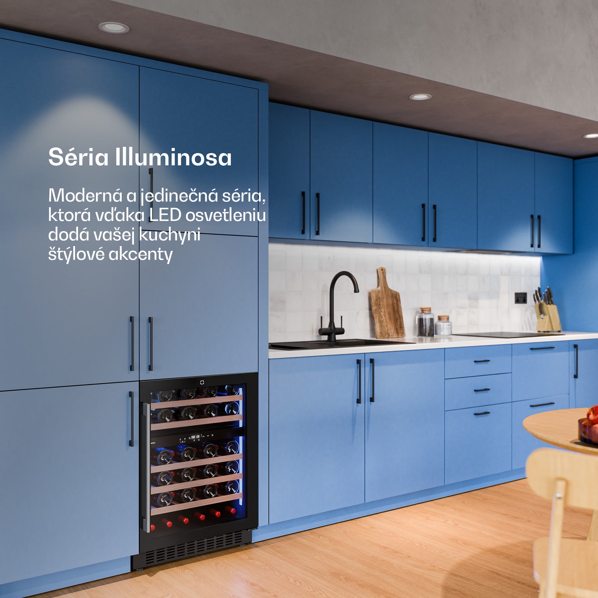 Klarstein Illuminosa vstavaná vinotéka | Dualzone | 129 litrov | 46 fliaš | 60 cm – Obrázok 2