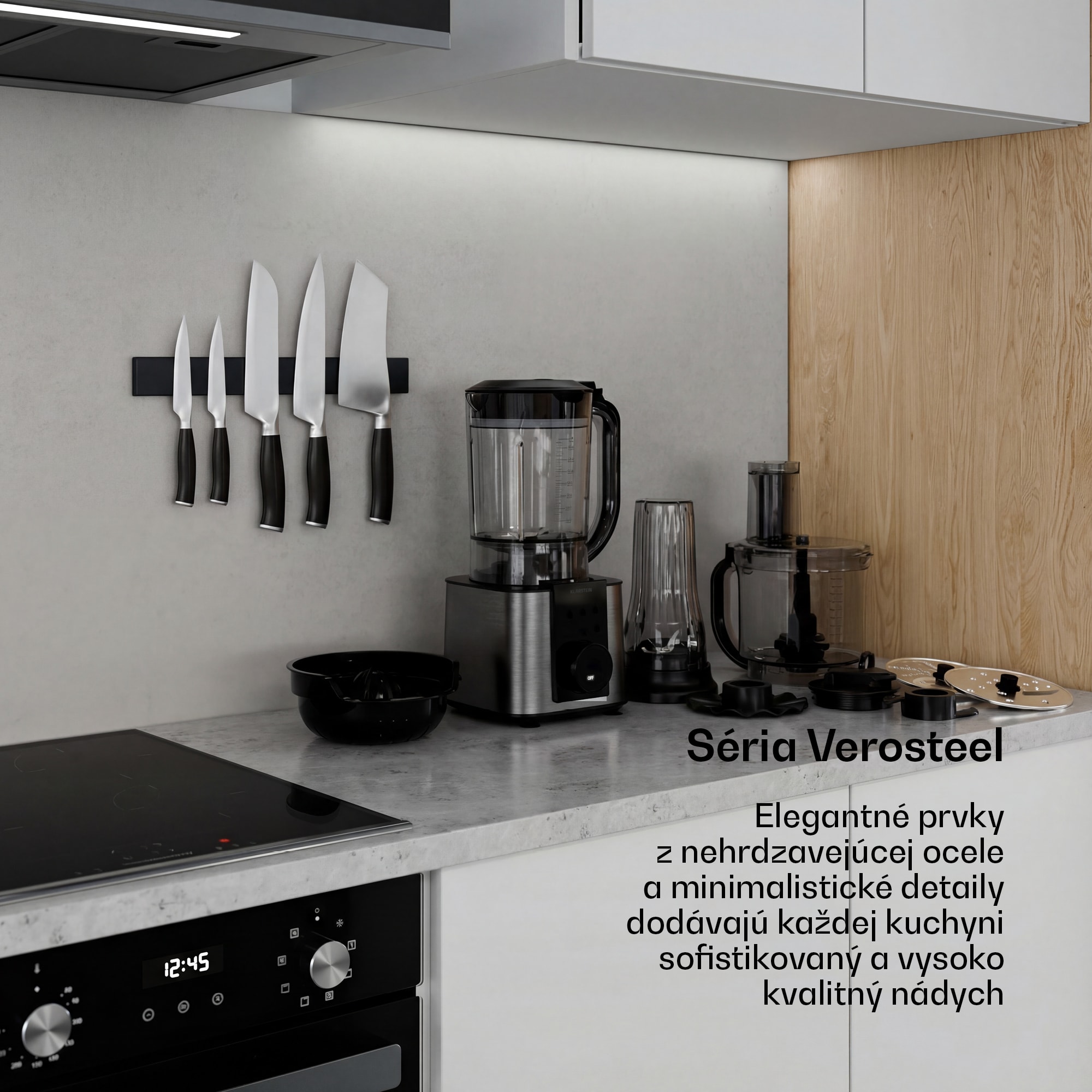 Klarstein Verosteel kuchynský robot s mixérom | Hnetenie, šľahanie & odšťavovanie | 1200 W | 2 L/1,75 L – Obrázok 2