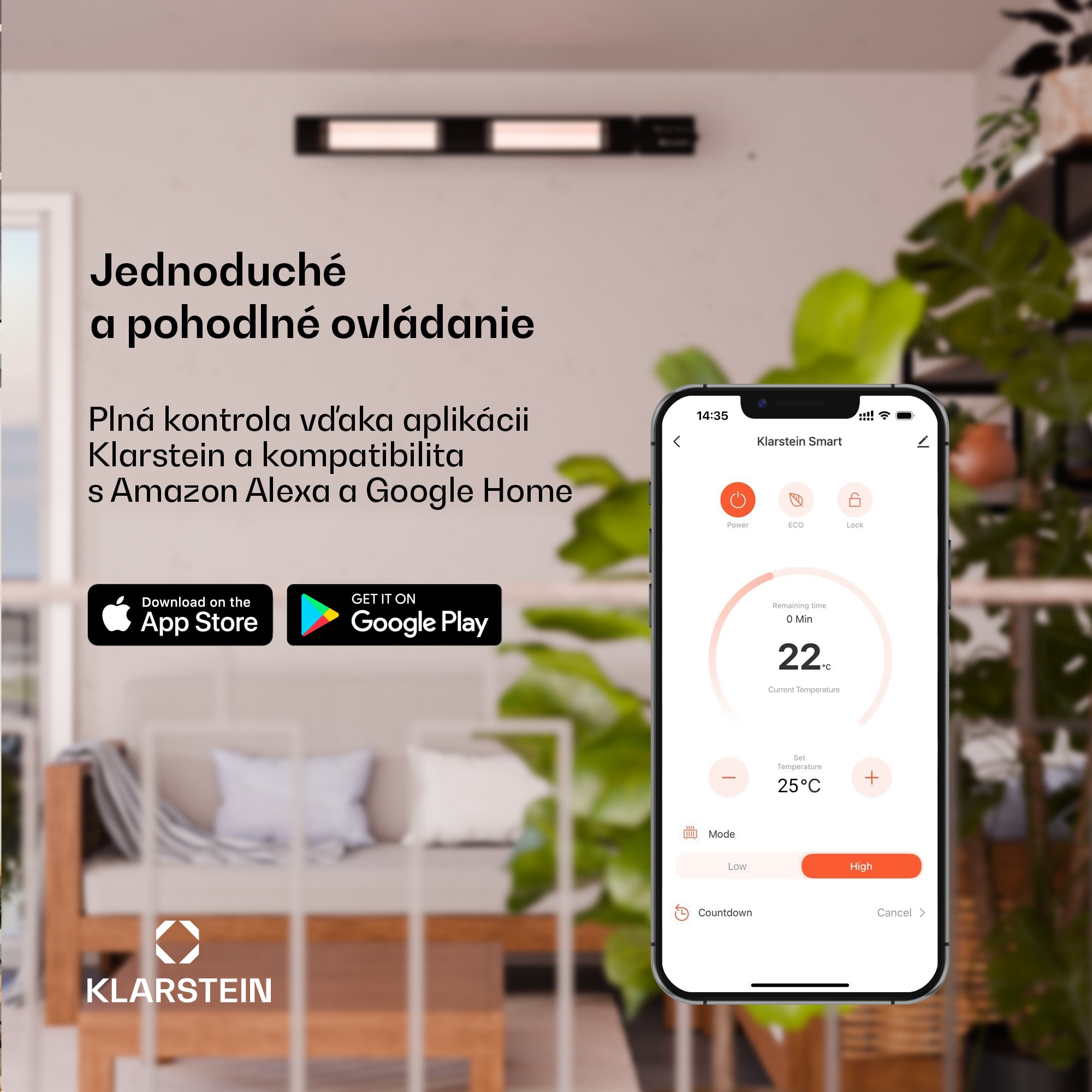 Klarstein Phantom infračervené vykurovanie na stenu | 2000 W | 15 m² | Výkonné a úzke | 84 cm x 10 cm – Obrázok 3