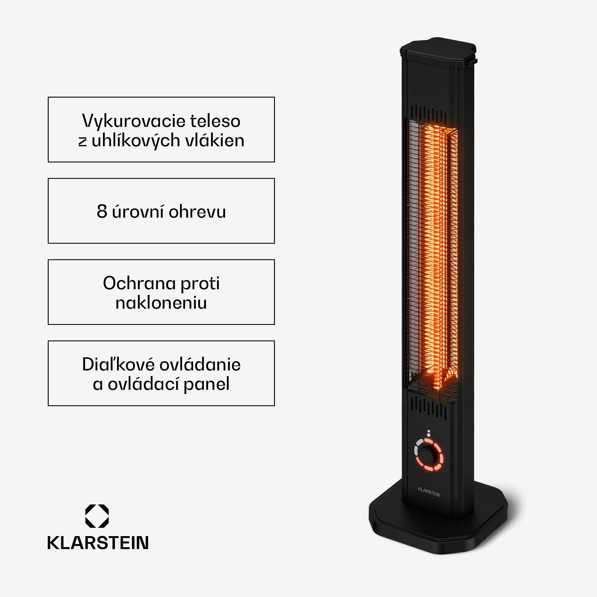 Klarstein DualisHeat infračervený ohrievač stojací | 2000 W | 15 m² | Flexibilný | 105 cm x 25 cm – Obrázok 2