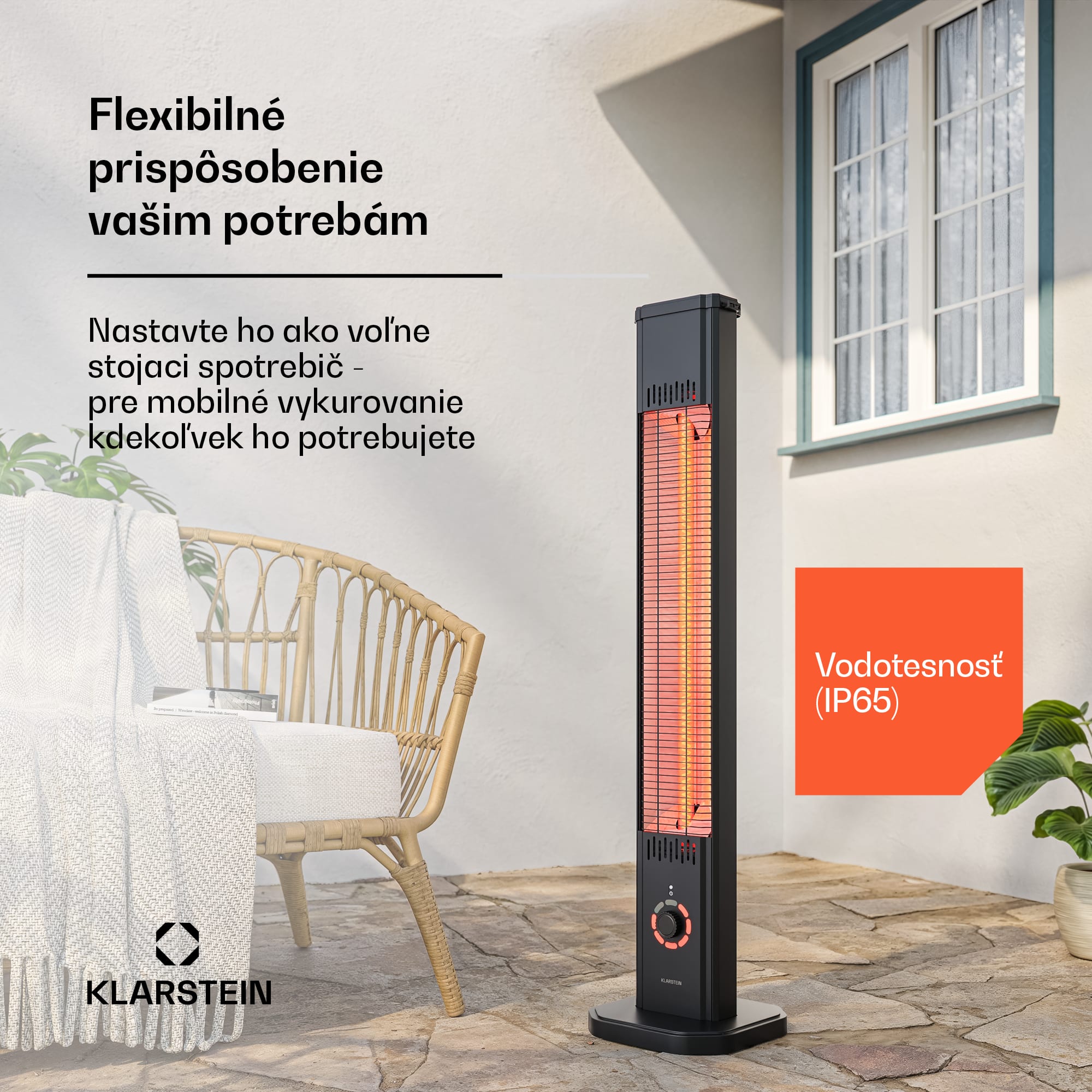 Klarstein DualisHeat infračervený ohrievač stojací | 2000 W | 15 m² | Flexibilný | 105 cm x 25 cm – Obrázok 4
