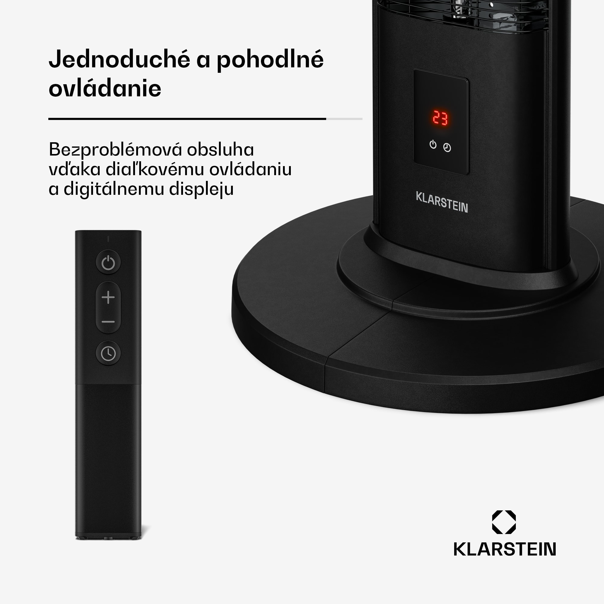 Klarstein BlazeTower infračervený ohrievač stojaci | 2000 W | 15 m² | Výkonný | 101 cm x 40 cm – Obrázok 4