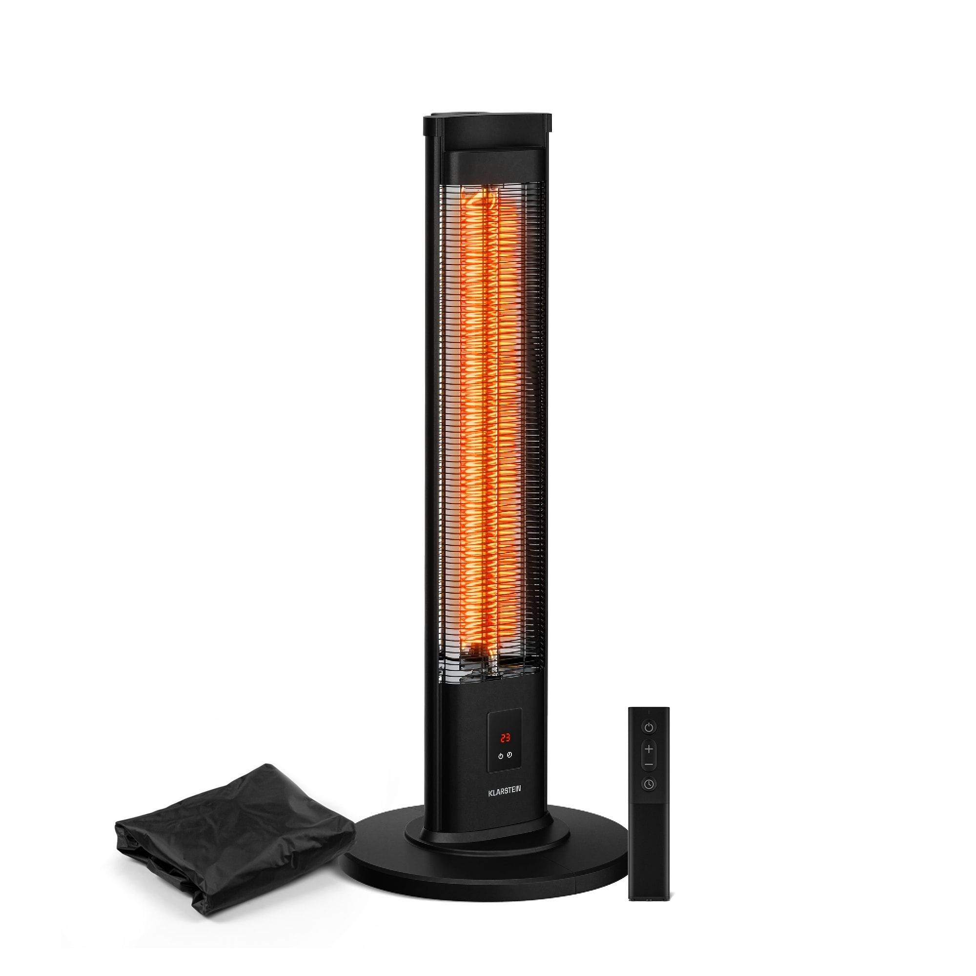 Klarstein BlazeTower infračervený ohrievač stojaci | 2000 W | 15 m² | Výkonný | 101 cm x 40 cm