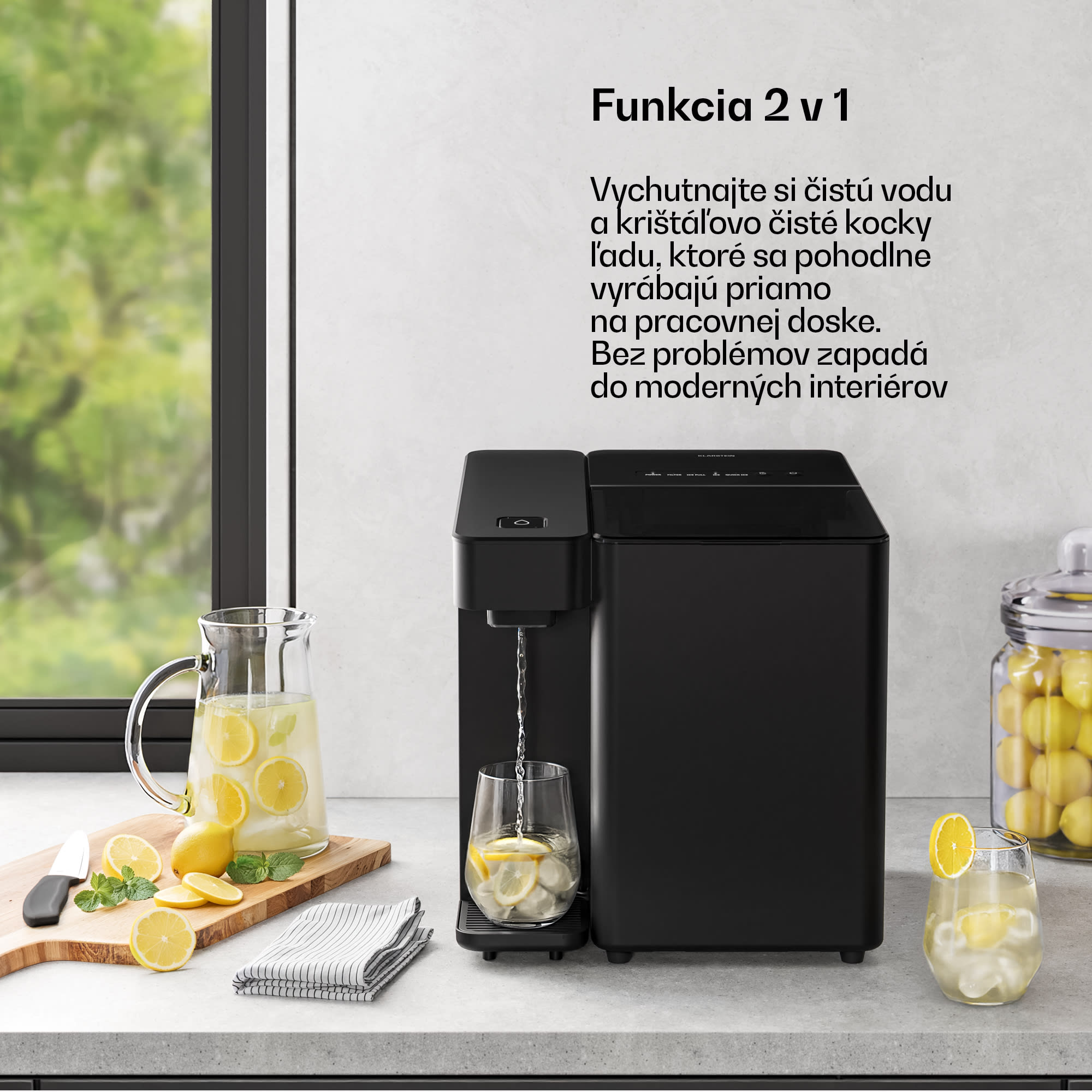 Klarstein Velaire dávkovač vody a ľadových kociek | 3600 l | PAC filter | 160 W | dotykové ovládanie – Obrázok 3