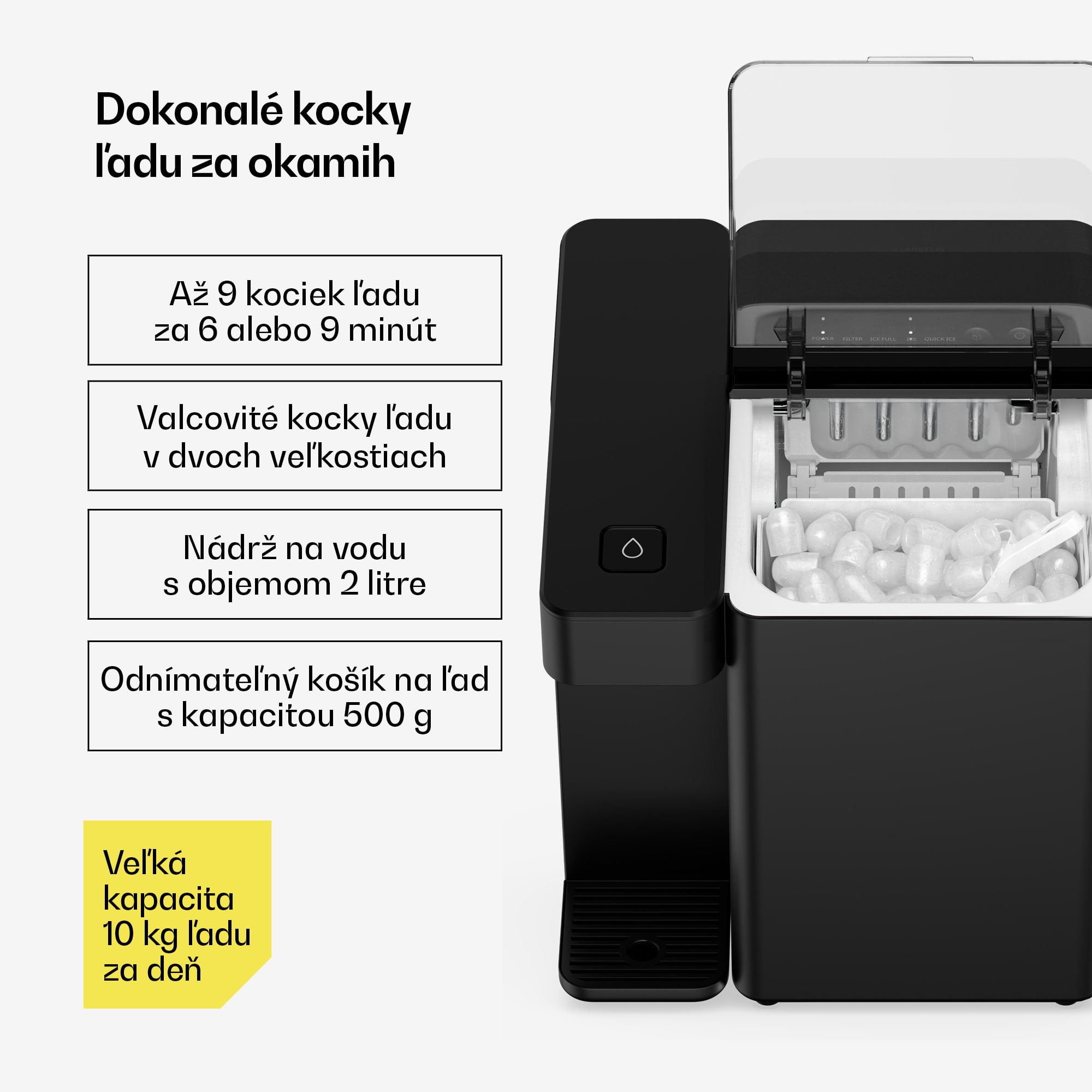 Klarstein Velaire dávkovač vody a ľadových kociek | 3600 l | PAC filter | 160 W | dotykové ovládanie – Obrázok 5