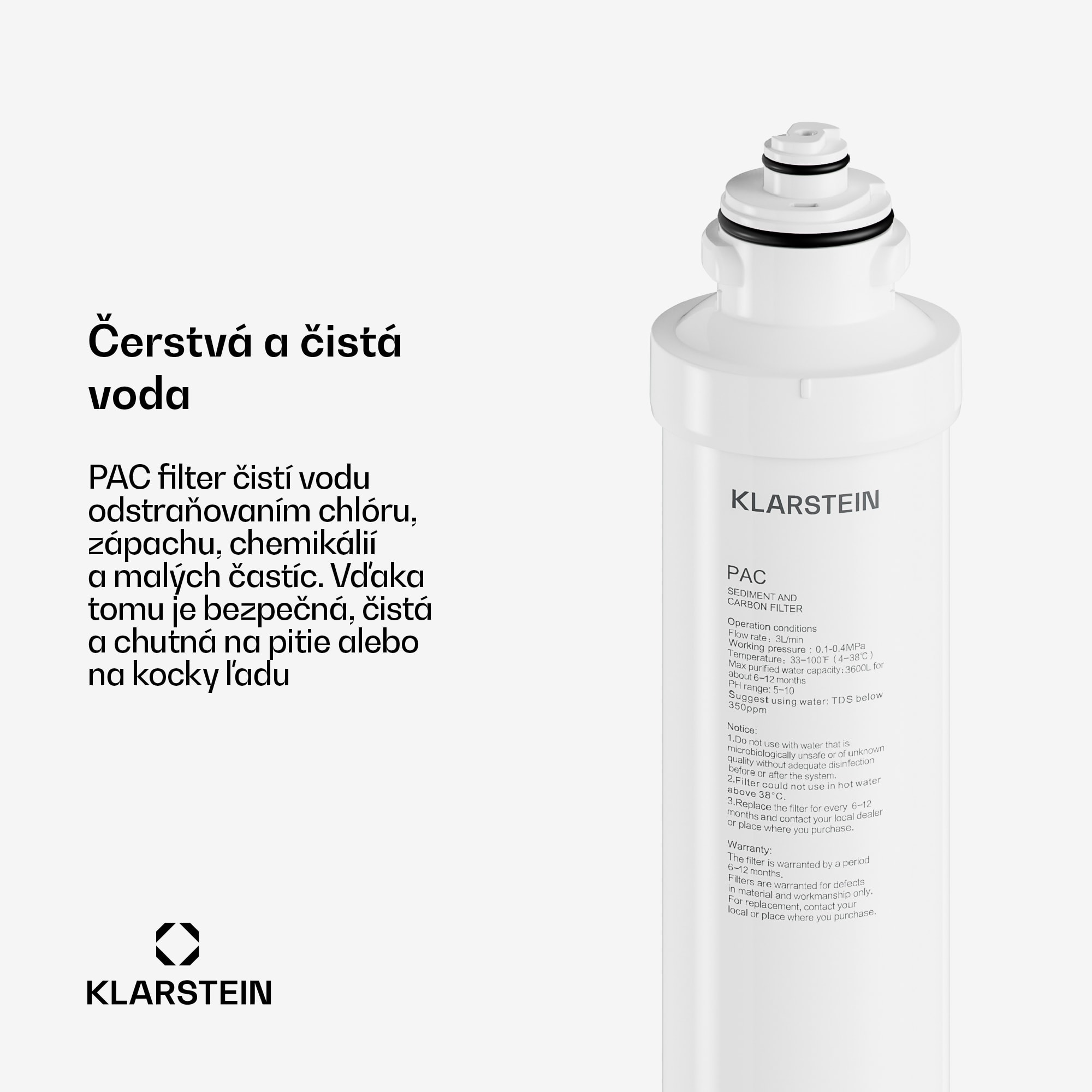Klarstein Velaire PAC filter | 3600 litrov | Výmena každých 6 mesiacov | Plastové puzdro – Obrázok 3