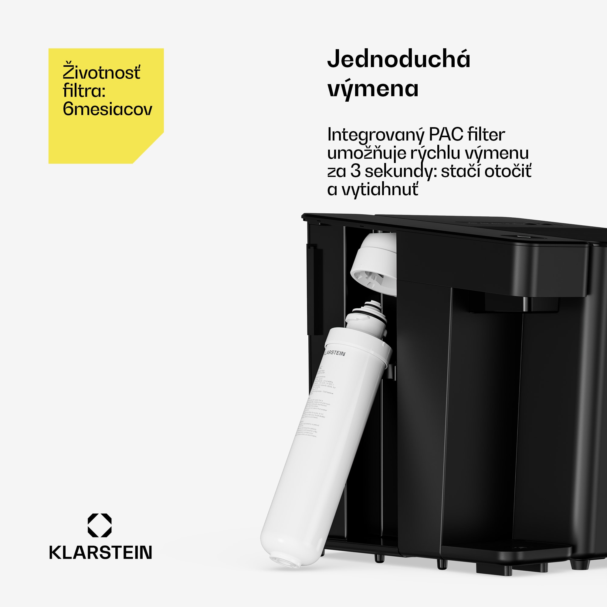 Klarstein Velaire PAC filter | 3600 litrov | Výmena každých 6 mesiacov | Plastové puzdro – Obrázok 4