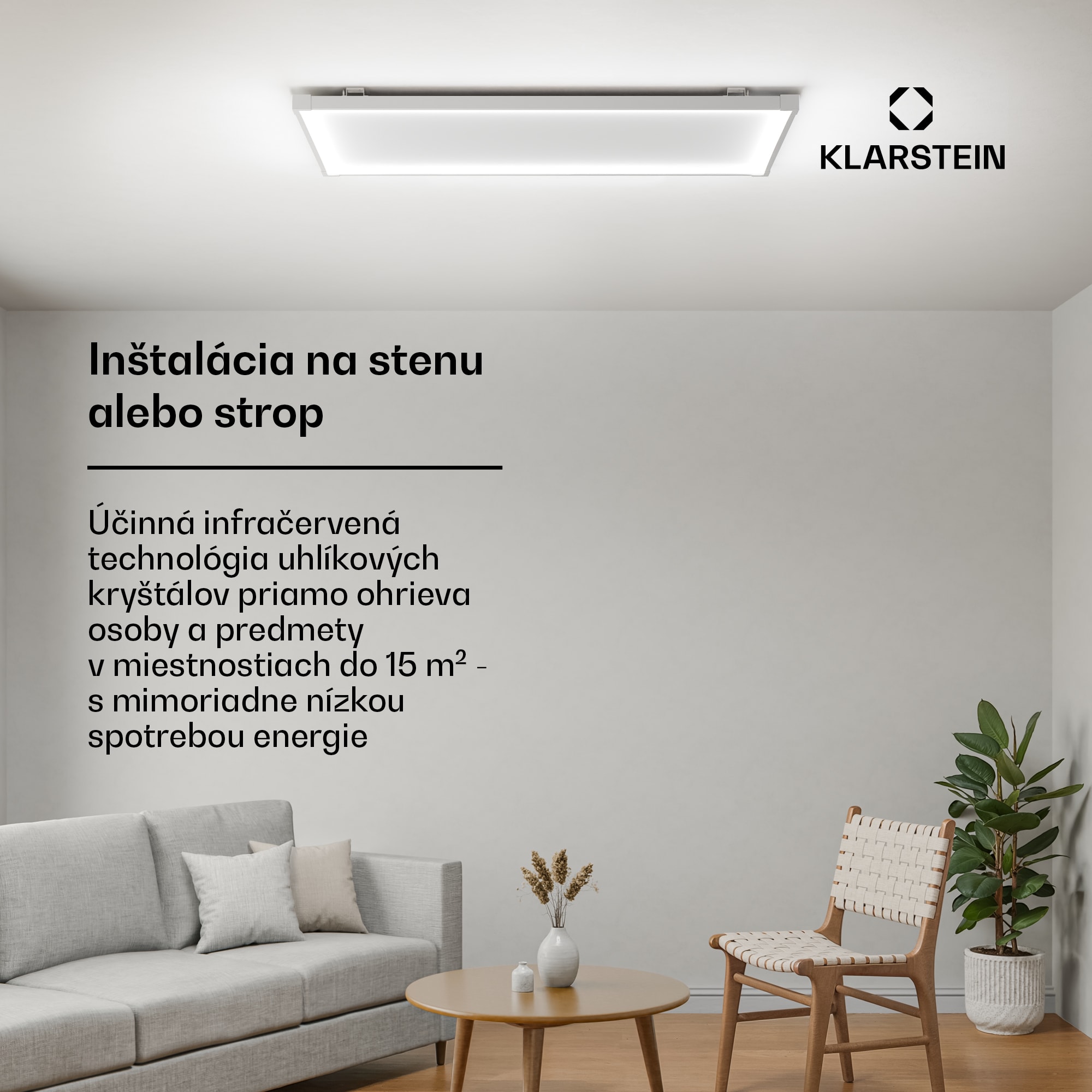 Klarstein Wondersky infračervený panel | 770 W | 4 - 8 m² | minimalistický dizajn | 120 cm x 60 cm – Obrázok 5