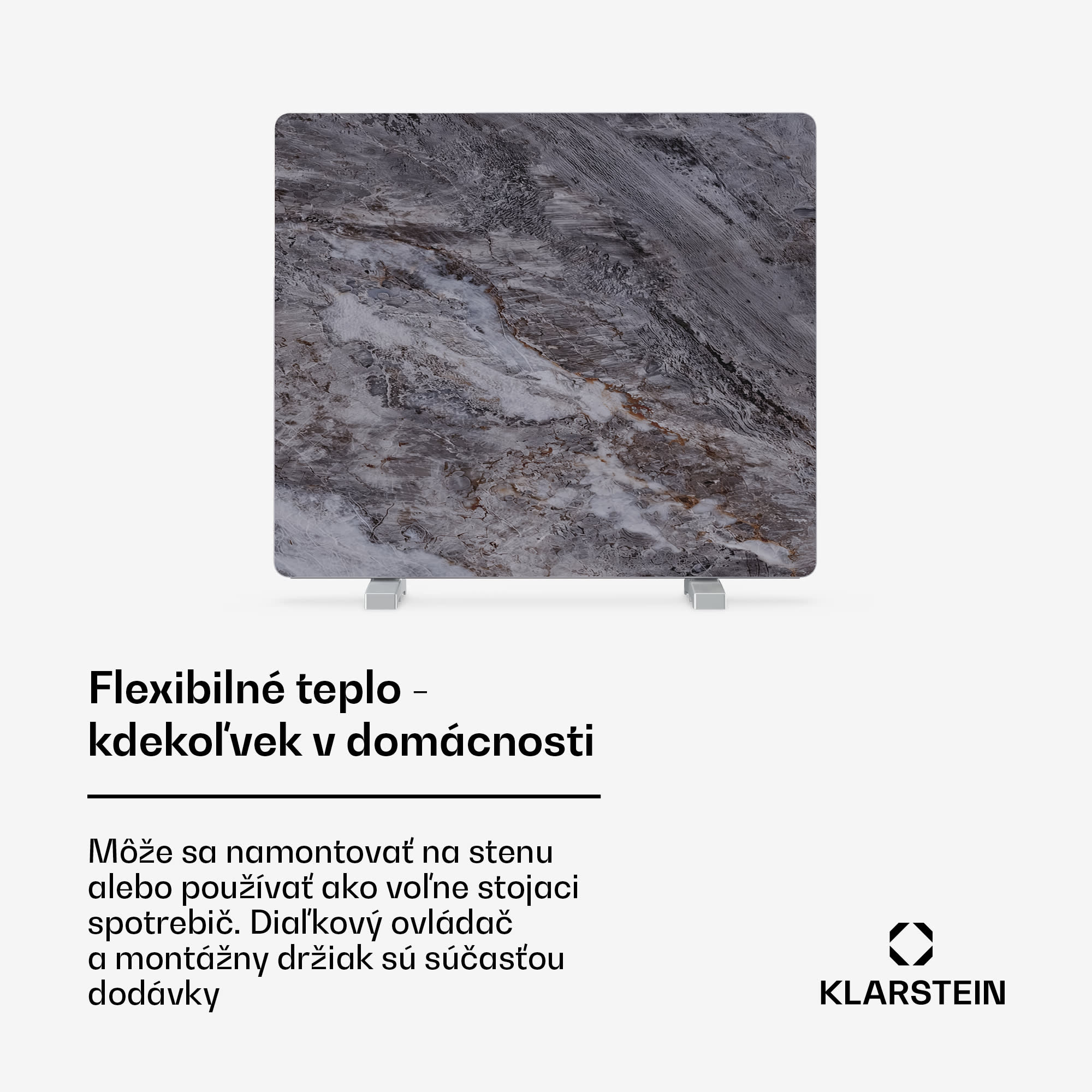 Klarstein MarmoHeat infračervený panel | 420 W | 4-8 m² | dizajn mramoru | 70 cm x 63 cm – Obrázok 4