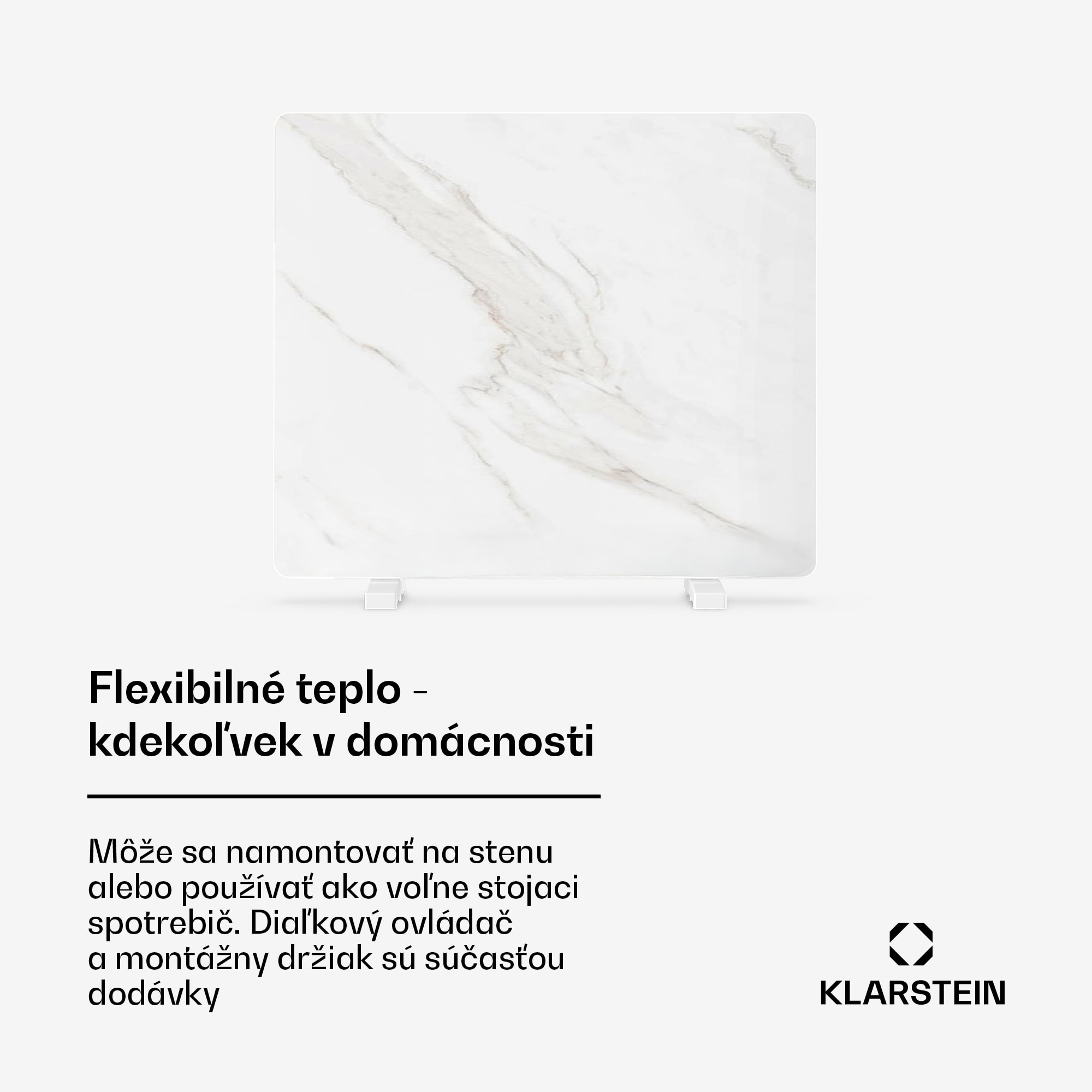 Klarstein MarmoHeat infračervený panel | 420 W | 4-8 m² | dizajn mramoru | 70 cm x 63 cm – Obrázok 3