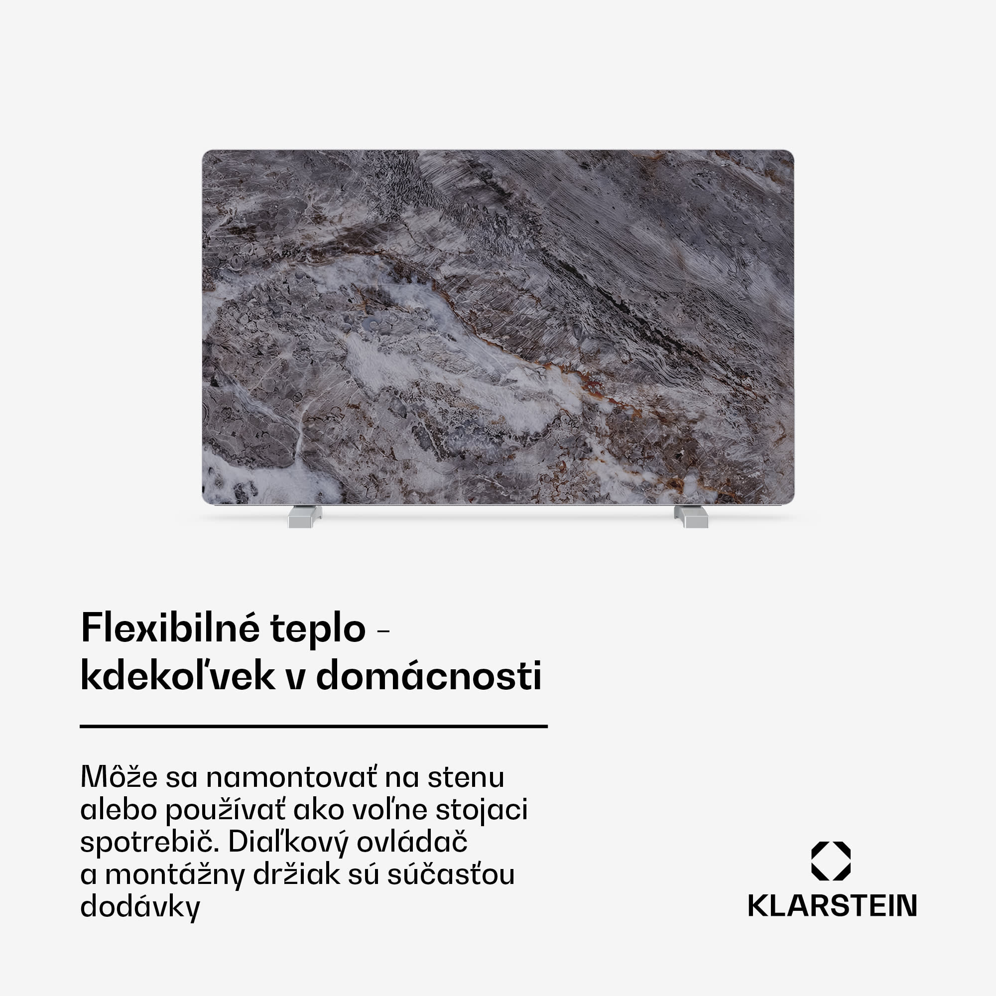Klarstein MarmoHeat infračervený panel | 600 W | 5 - 9 m² | dizajn mramoru | 70 cm x 100 cm – Obrázok 4