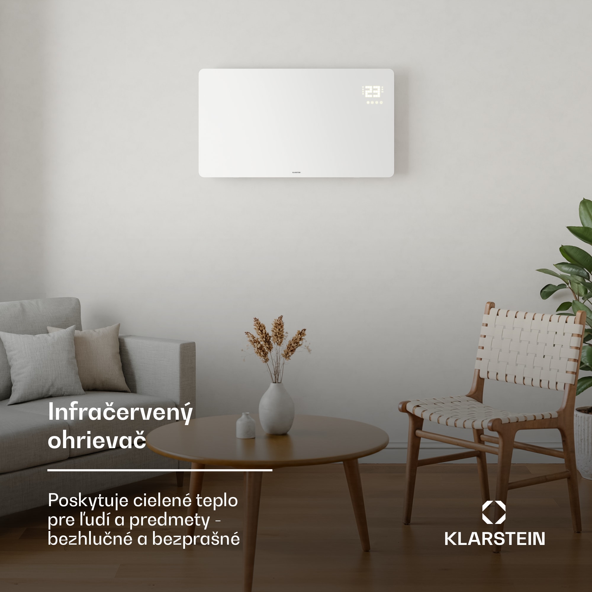 Klarstein Wonderglass infračervený panel | 480 W | 5-9 m² | Moderný dizajn zo skla | 90 cm x 58 cm – Obrázok 5