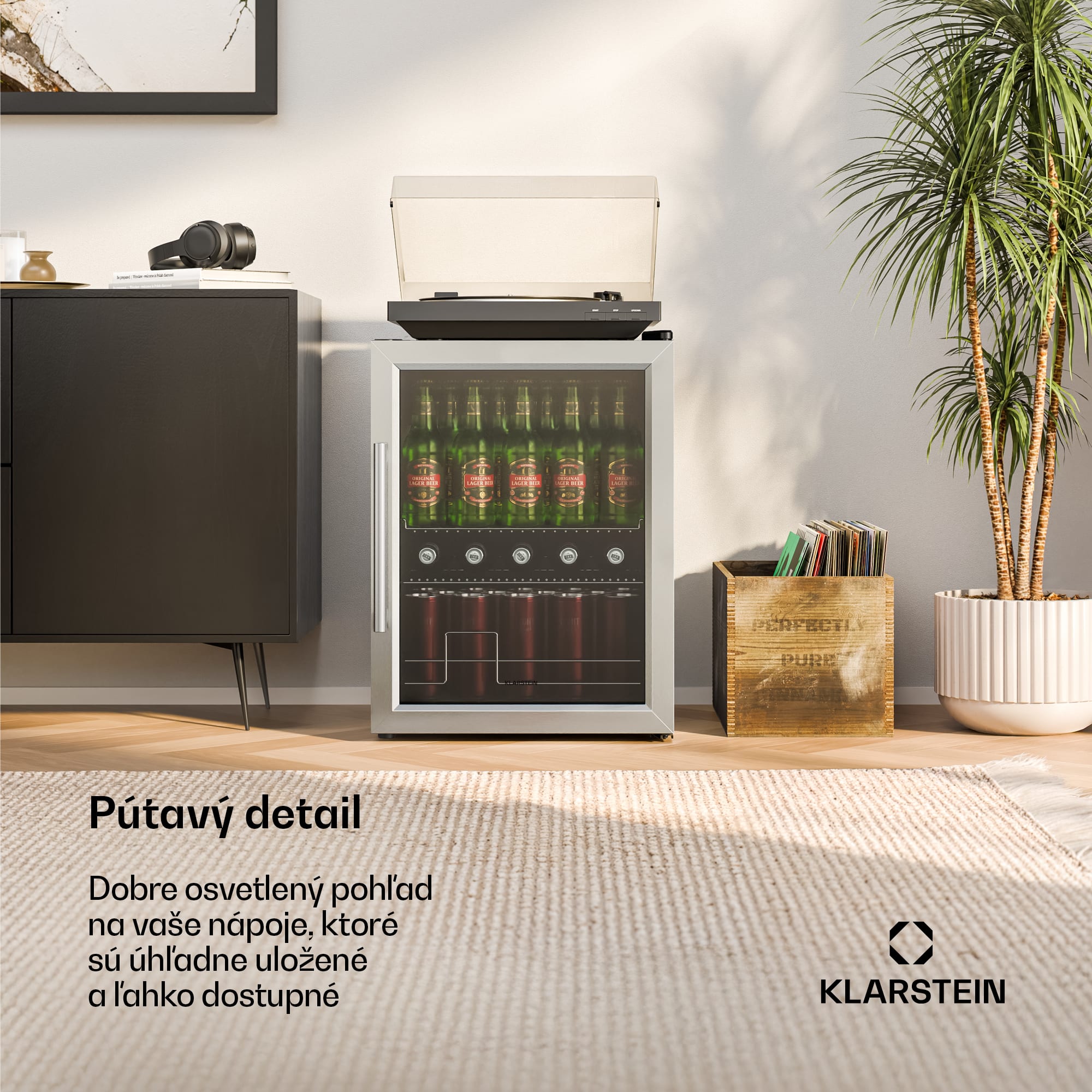 Klarstein Beersafe chladiaca skriňa na nápoje so sklenenými dverami | 64 x 48 cm | LED vnútorné osvetlenie – Obrázok 3