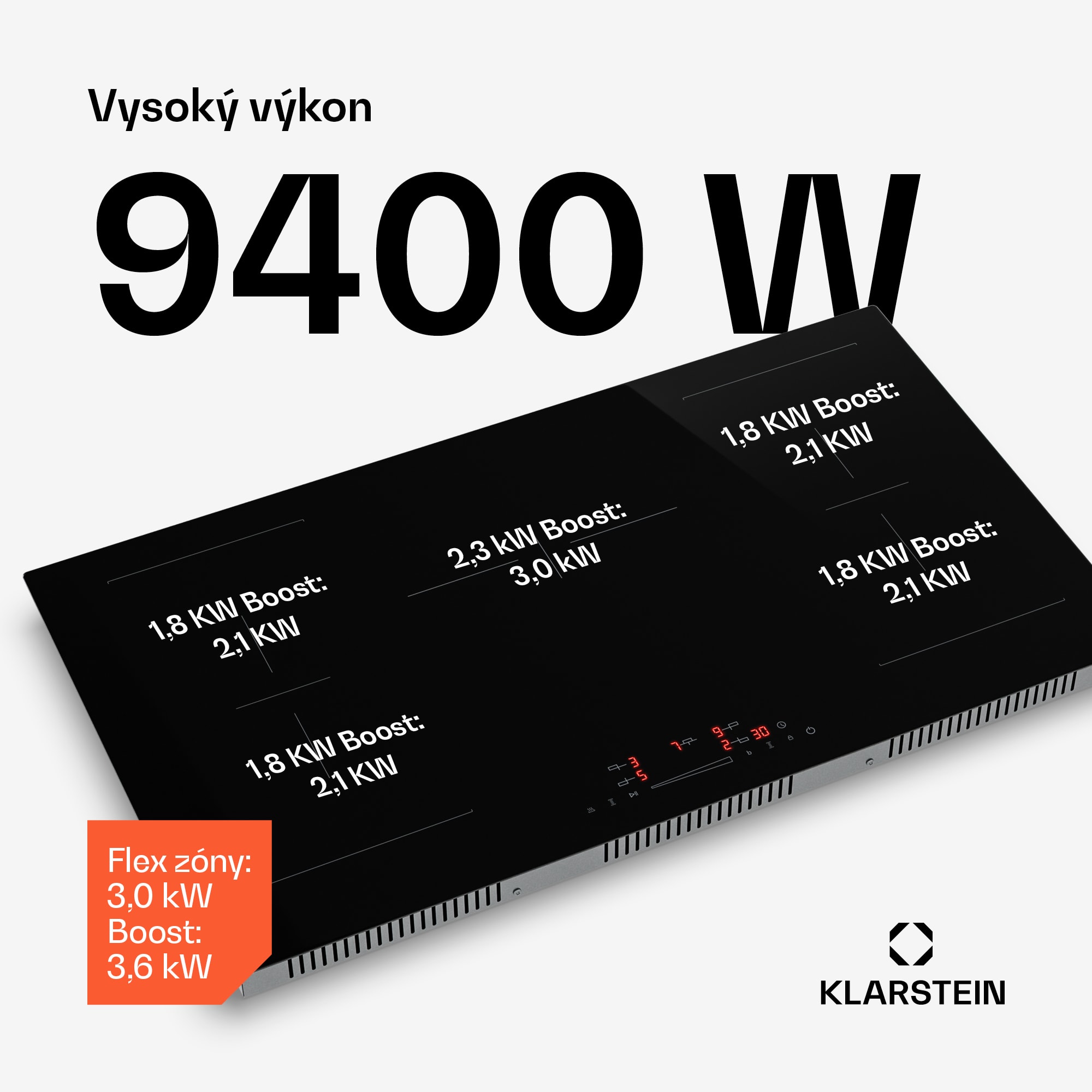 Klarstein HaloSync indukčná varná doska a odsávač pár | 5 varných zón | 11 400 W | 632 m³/h | 90 cm – Obrázok 3