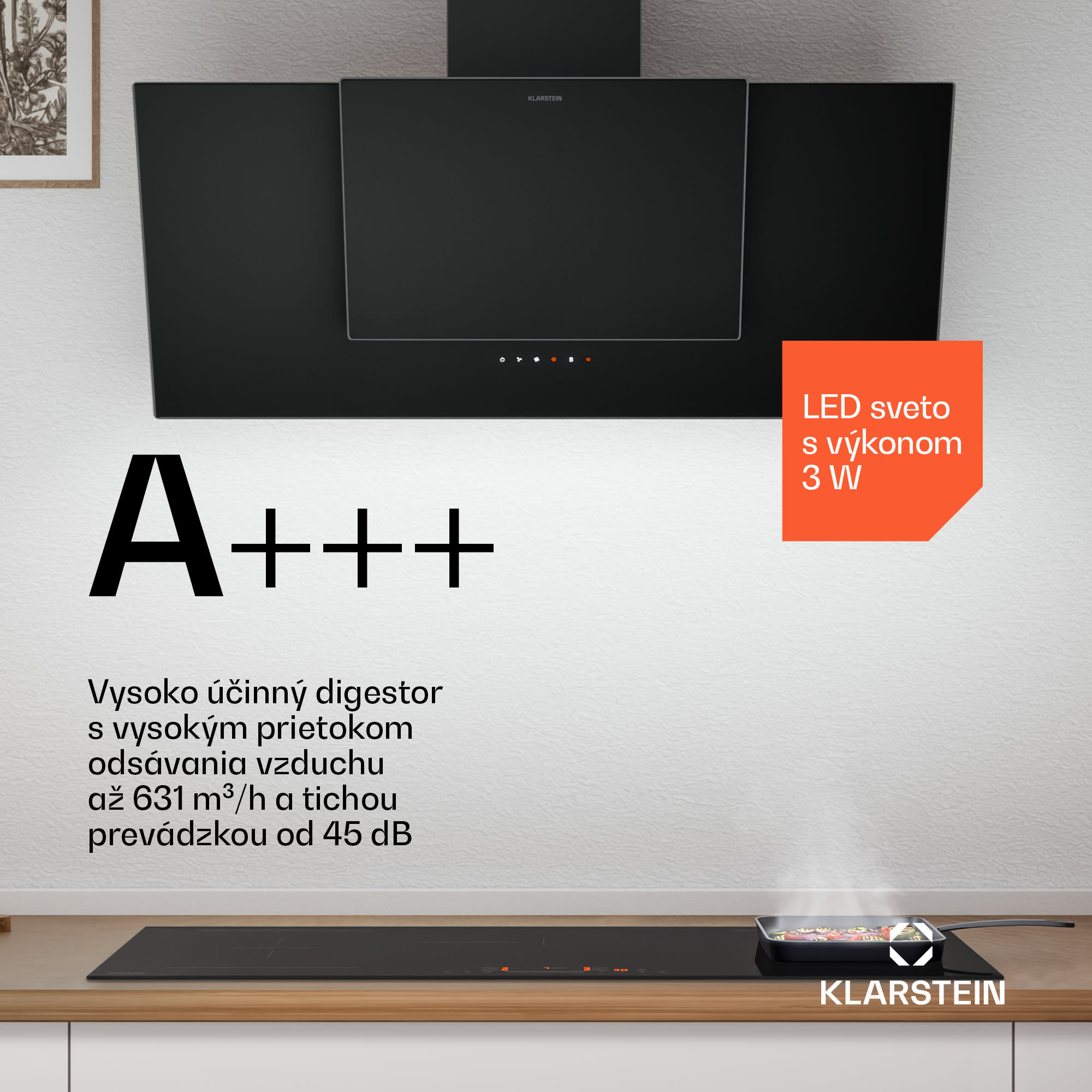 Klarstein HaloSync indukčná varná doska a odsávač pár | 5 varných zón | 11 400 W | 632 m³/h | 90 cm – Obrázok 5