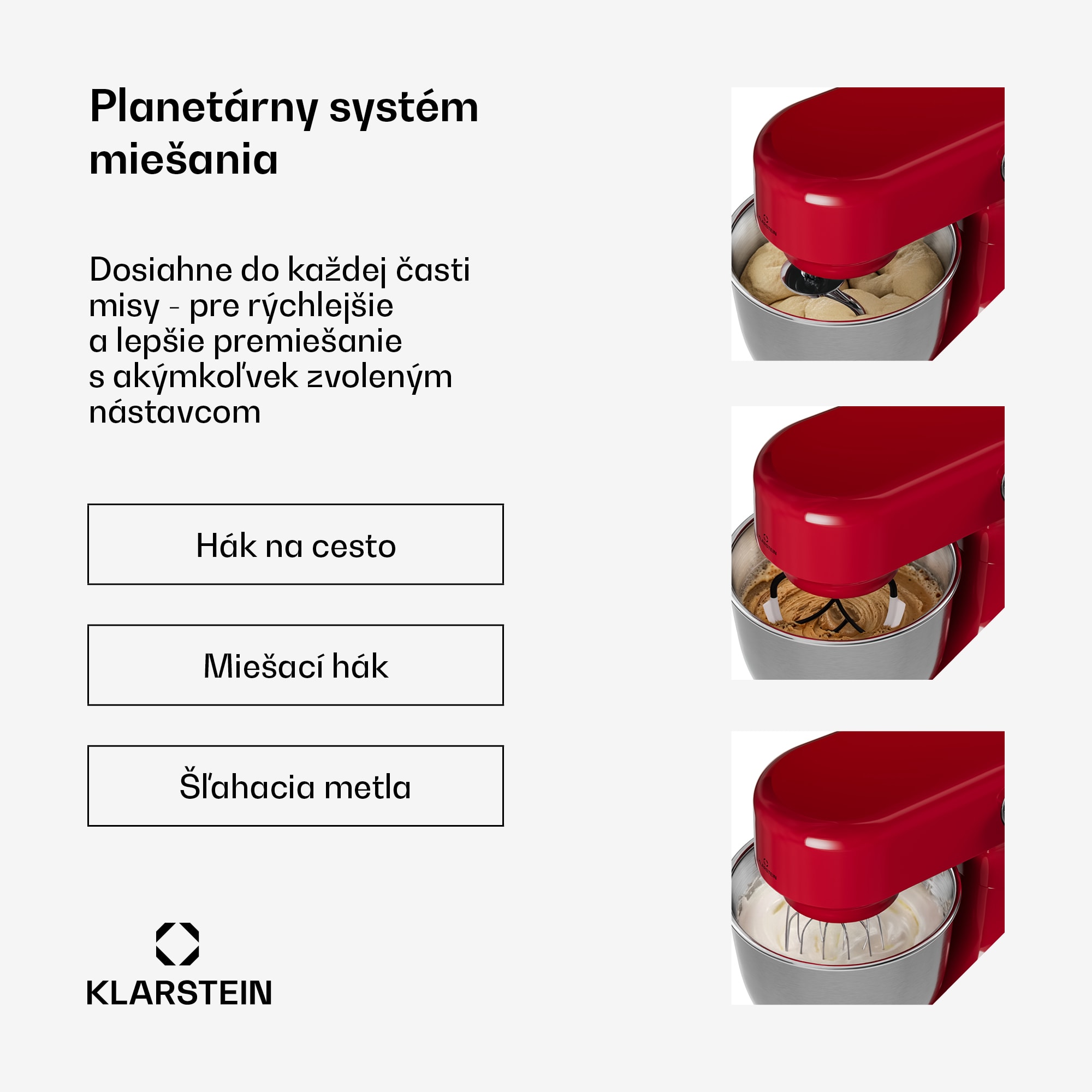 Klarstein Bella Evo kuchynský robot | Planetárny miešací systém | 3 miešacie nadstavce | 1500 W | 5 l – Obrázok 5