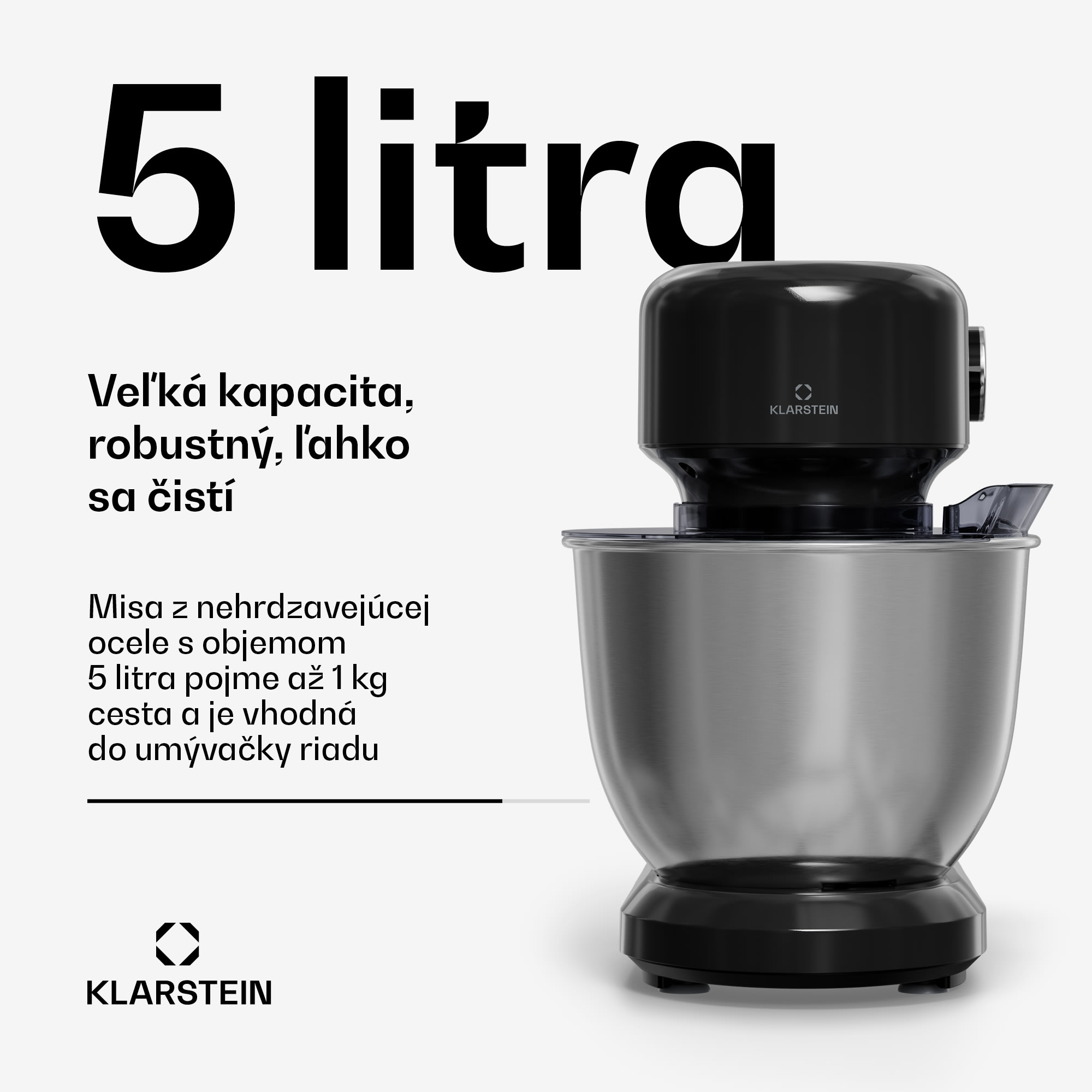 Klarstein Bella Evo kuchynský robot | Planetárny miešací systém | 3 miešacie nadstavce | 1500 W | 5 l – Obrázok 3