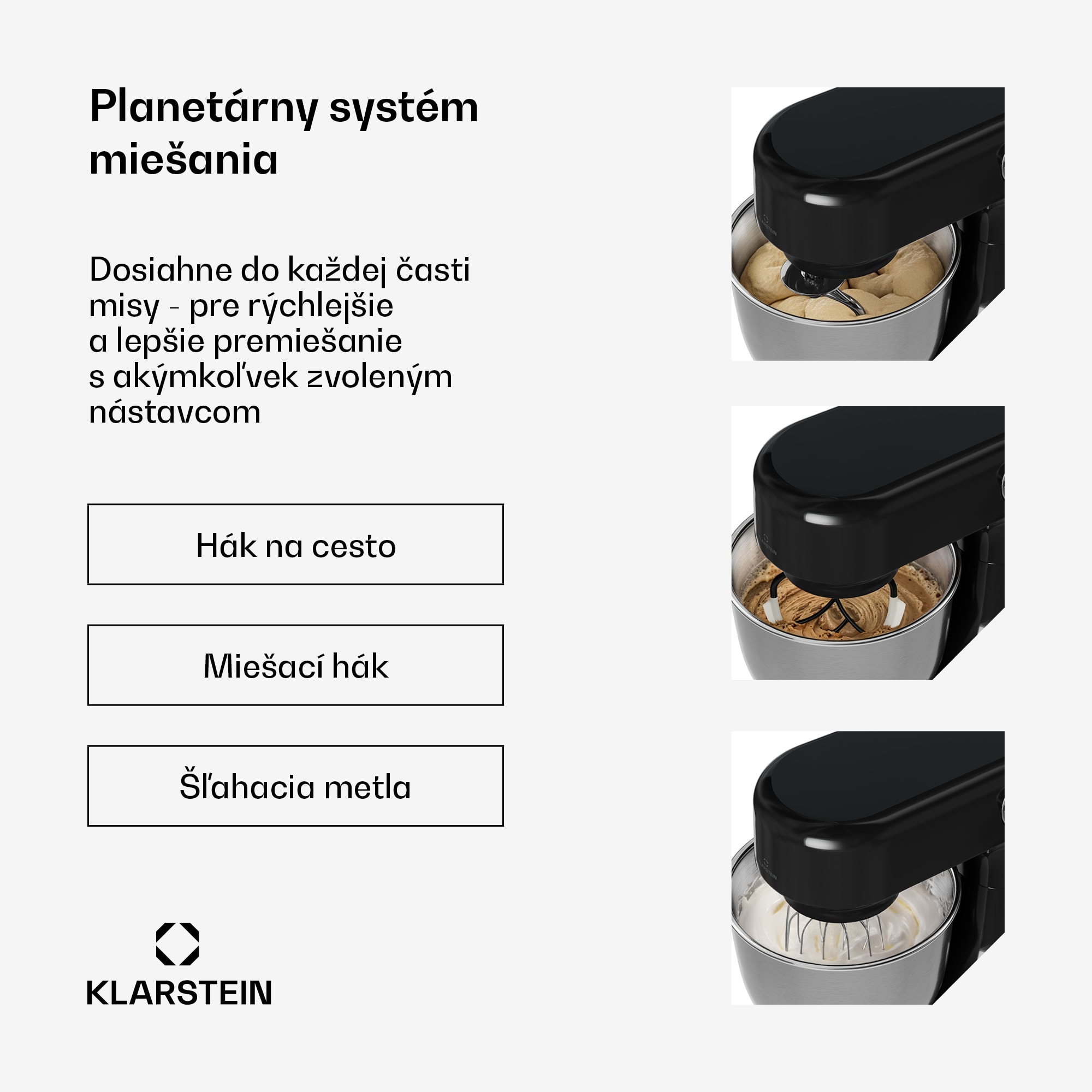 Klarstein Bella Evo kuchynský robot | Planetárny miešací systém | 3 miešacie nadstavce | 1500 W | 5 l – Obrázok 5