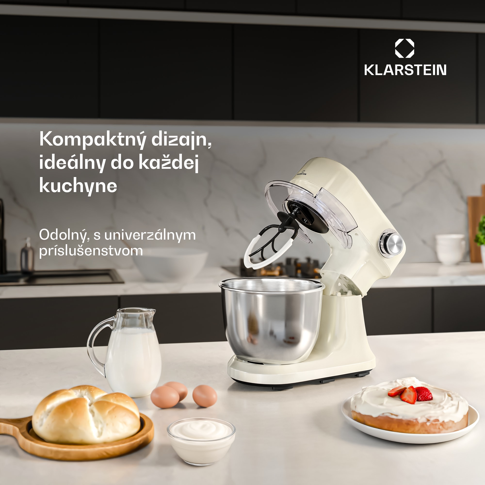 Klarstein Bella Evo kuchynský robot | Planetárny miešací systém | 3 miešacie nadstavce | 1500 W | 5 l – Obrázok 2