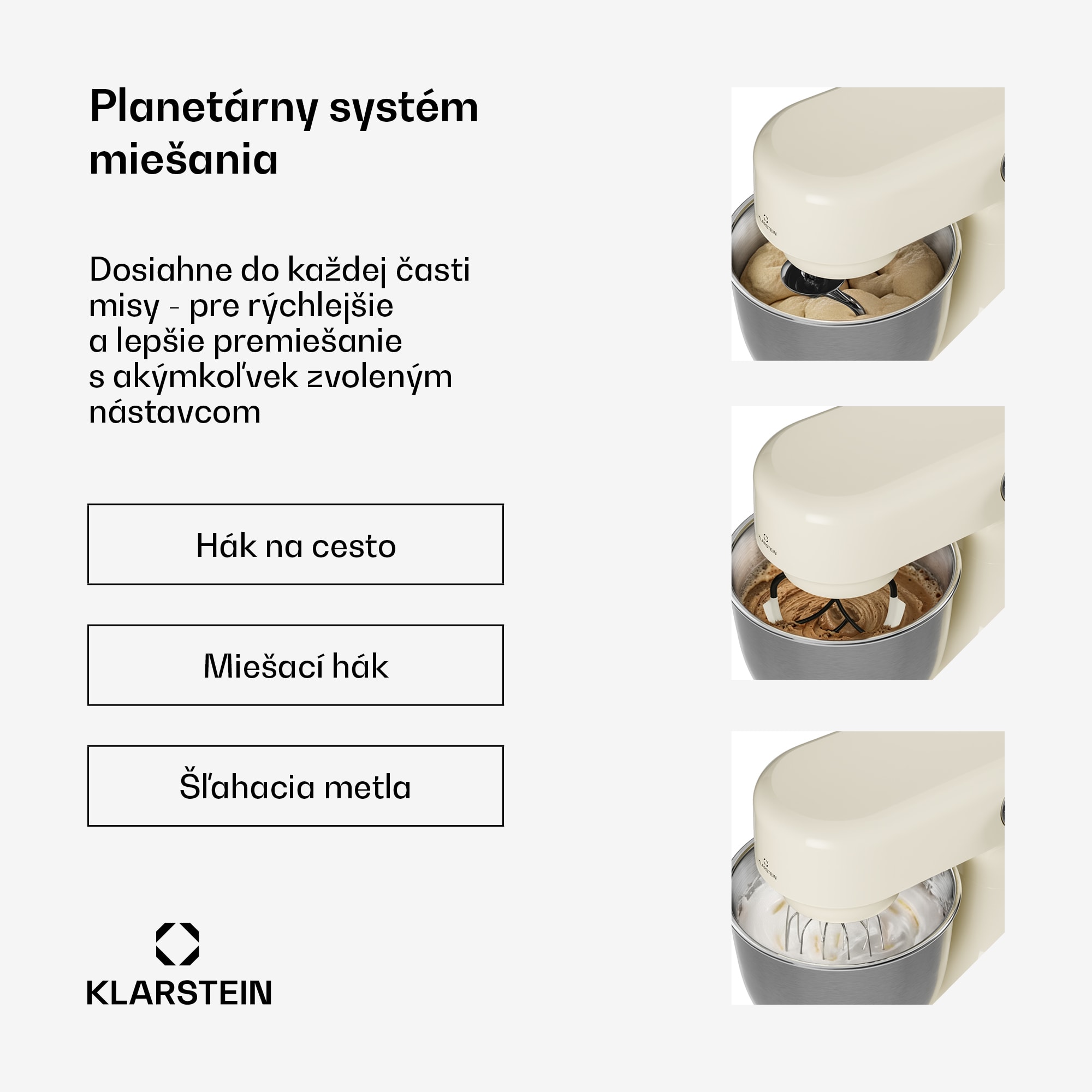 Klarstein Bella Evo kuchynský robot | Planetárny miešací systém | 3 miešacie nadstavce | 1500 W | 5 l – Obrázok 5