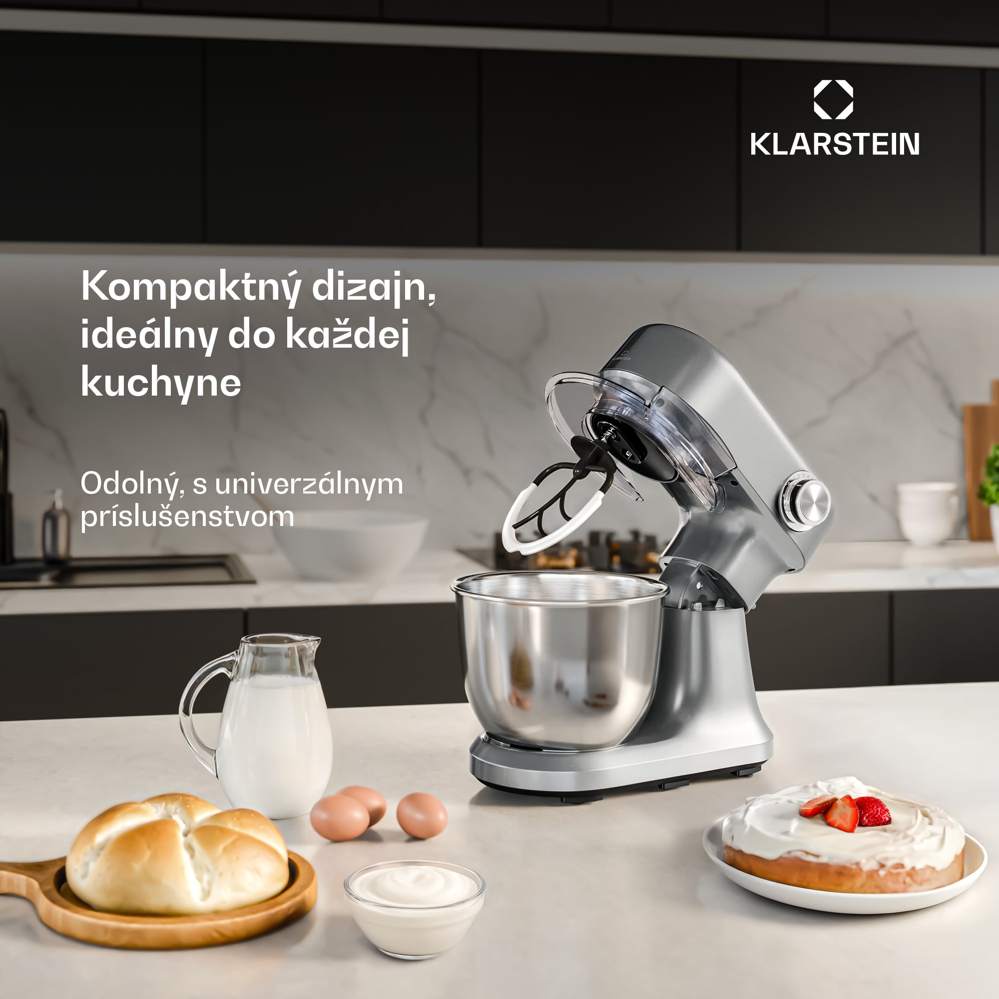 Klarstein Bella Evo kuchynský robot | Planetárny miešací systém | 3 miešacie nadstavce | 1500 W | 5 l – Obrázok 2