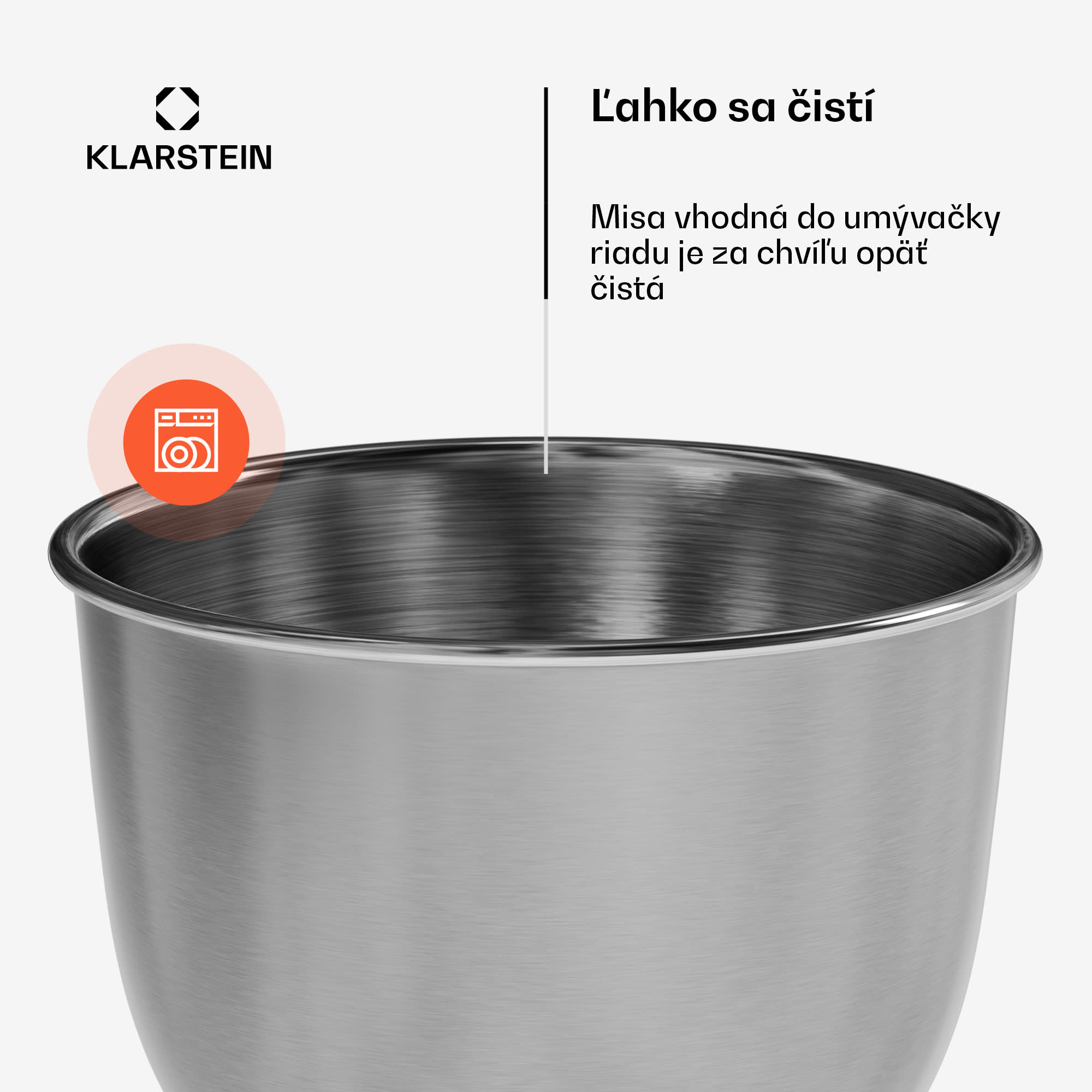 Klarstein Bella Evo/Bella Pico miešacia misa | Nerezová oceľ | 5 litrov | 0,6 kg cesta | Vhodná do umývačky riadu – Obrázok 5