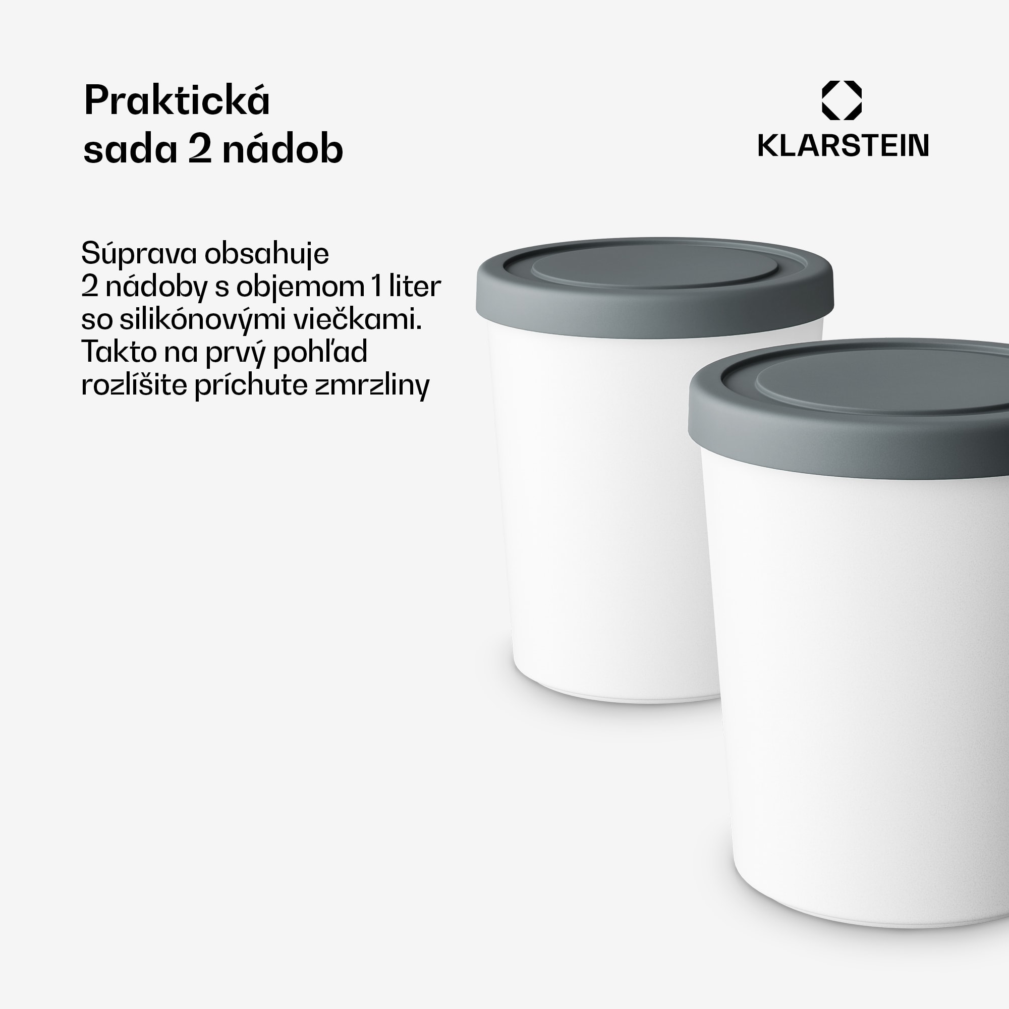 Klarstein Súprava na ľad | 1 liter | plast | vhodné do umývačky riadu – Obrázok 2