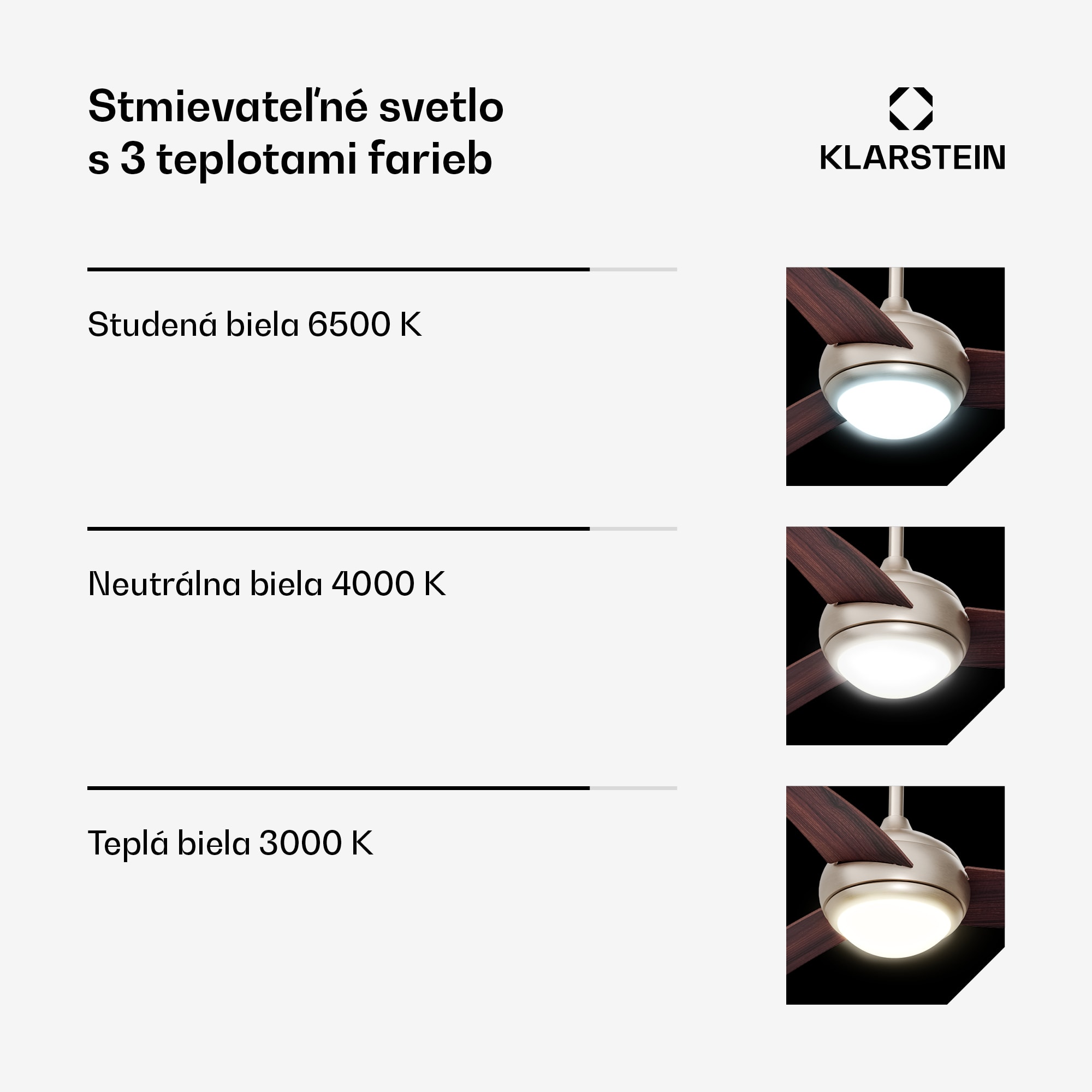 Klarstein El Paso stropný ventilátor so svetlom | 132 cm | 35 W | Tichý chod | Drevo – Obrázok 3