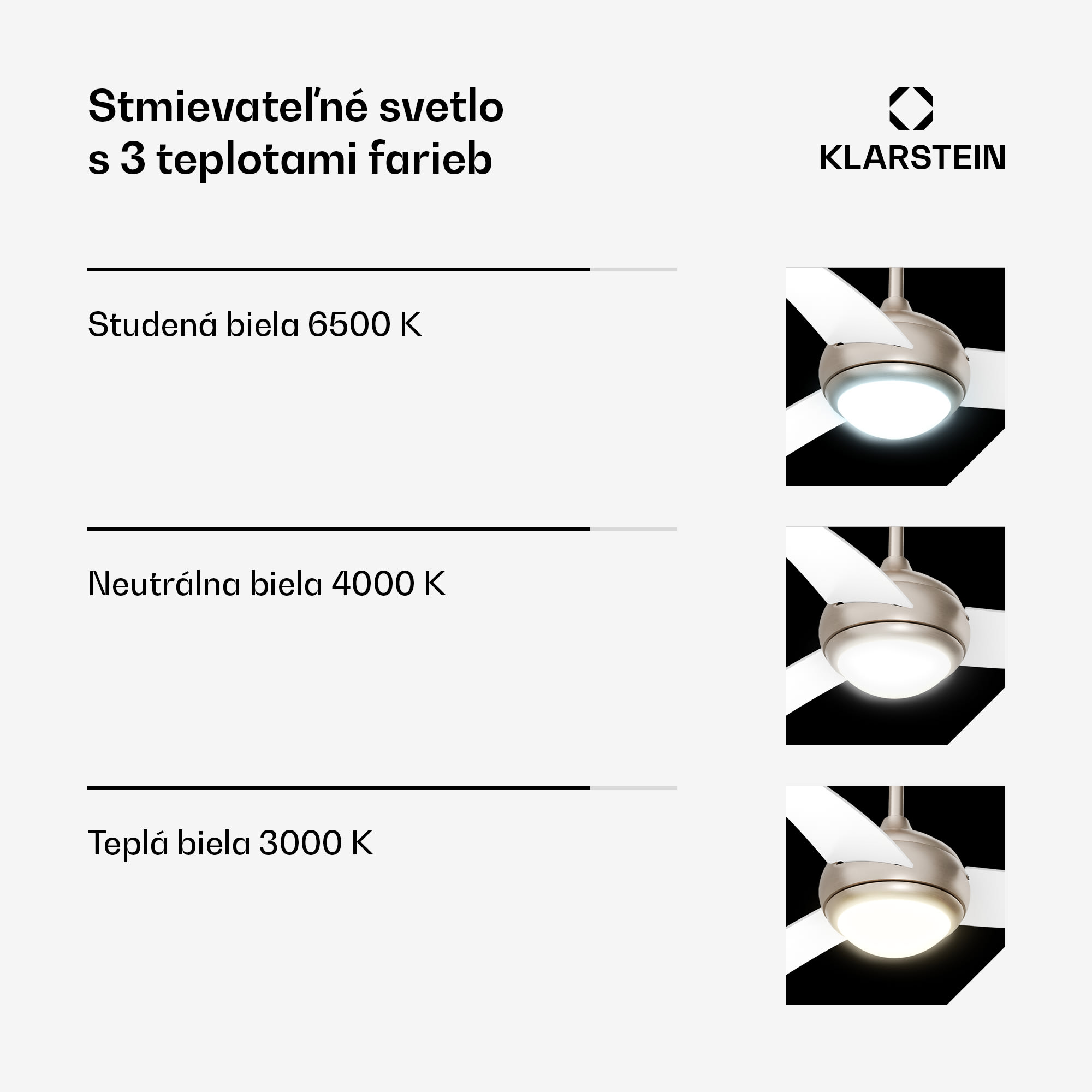 Klarstein Stropný ventilátor El Paso s osvetlením | 132 cm | 35 W | Tichý chod | Drevený – Obrázok 3