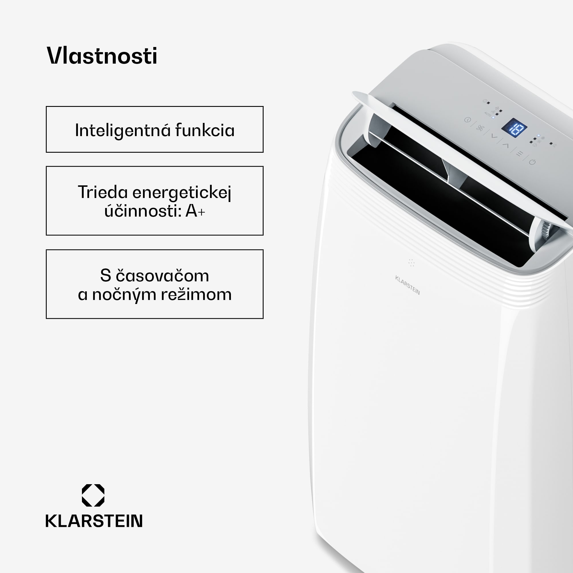 Klarstein Grandbreeze mobilná klimatizácia | 12000 BTU | 42 cm | 56 m² | energetická trieda A+ – Obrázok 5
