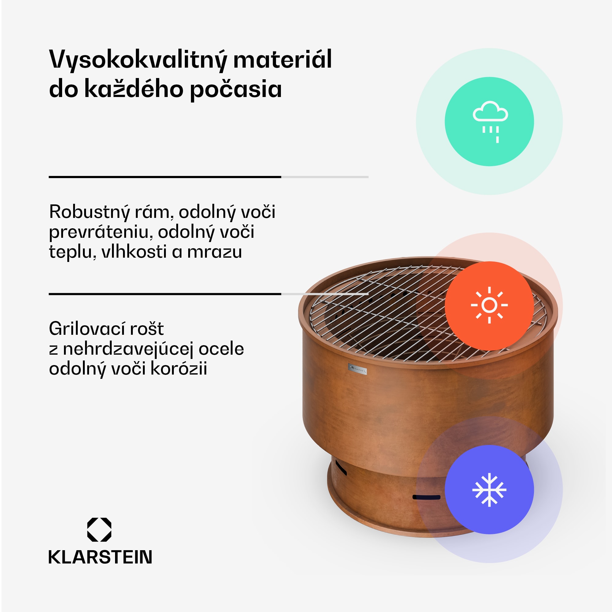 Blumfeldt Pompeji ohnisková misa s grilom | iskrochranná | stabilná | robustná | 60 cm – Obrázok 4