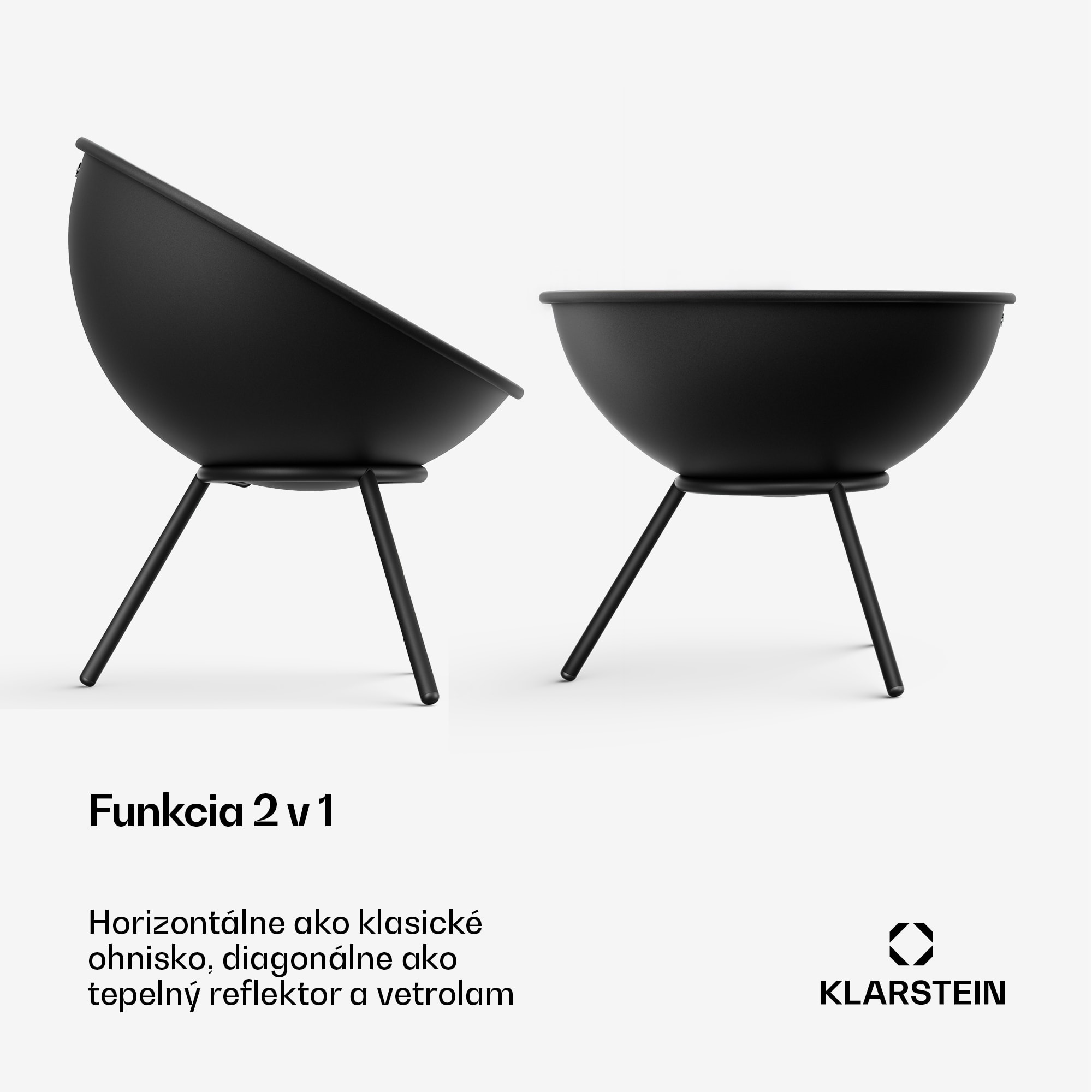 Klarstein Fireball nízka ohnisková misa | ochrana proti iskram | odolná proti korózii | robustná | 43 cm | čierna – Obrázok 3
