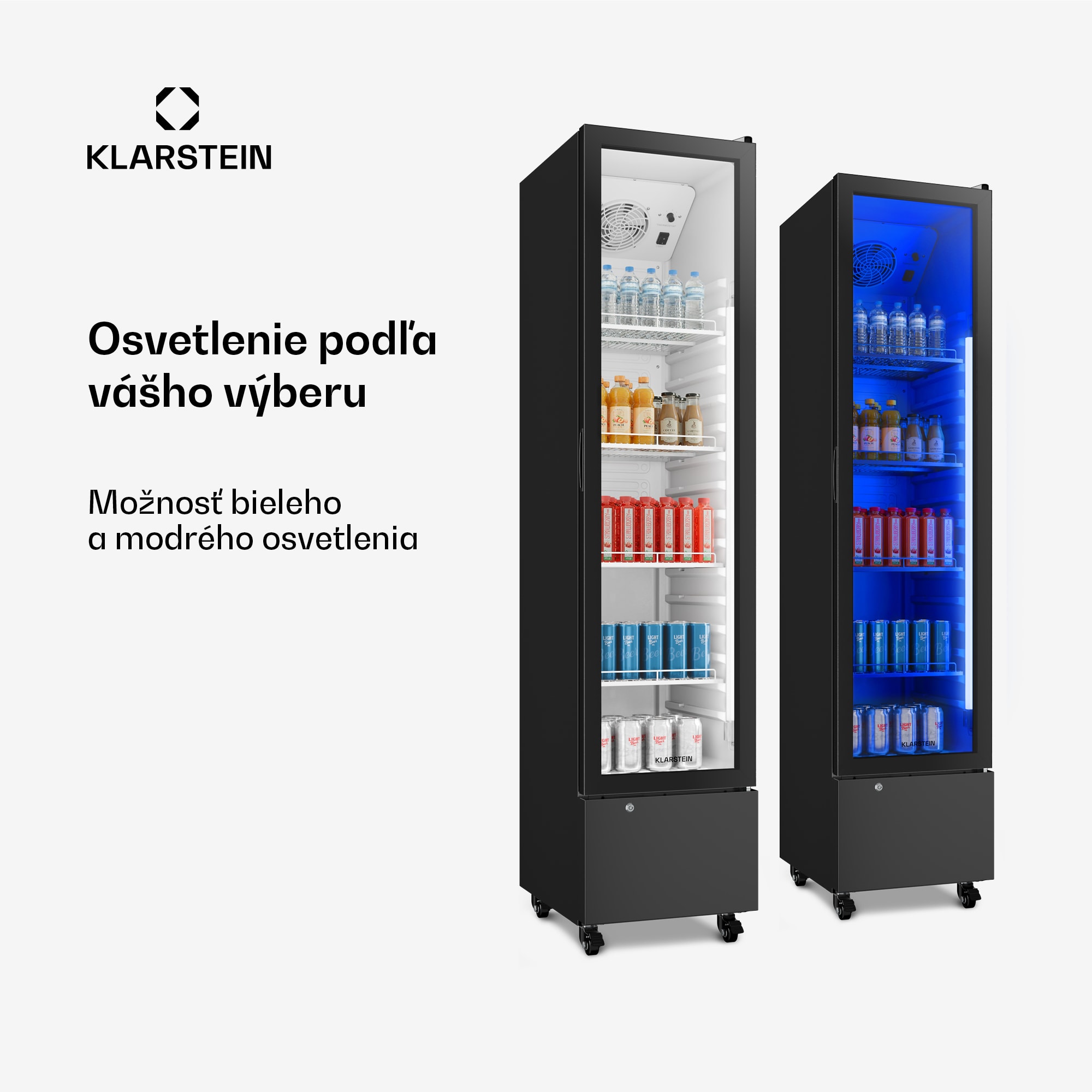 Klarstein GrandCooler Gastro nápojová chladnička | 191,5 x 43 cm | LED vnútorné osvetlenie | Čierna – Obrázok 4