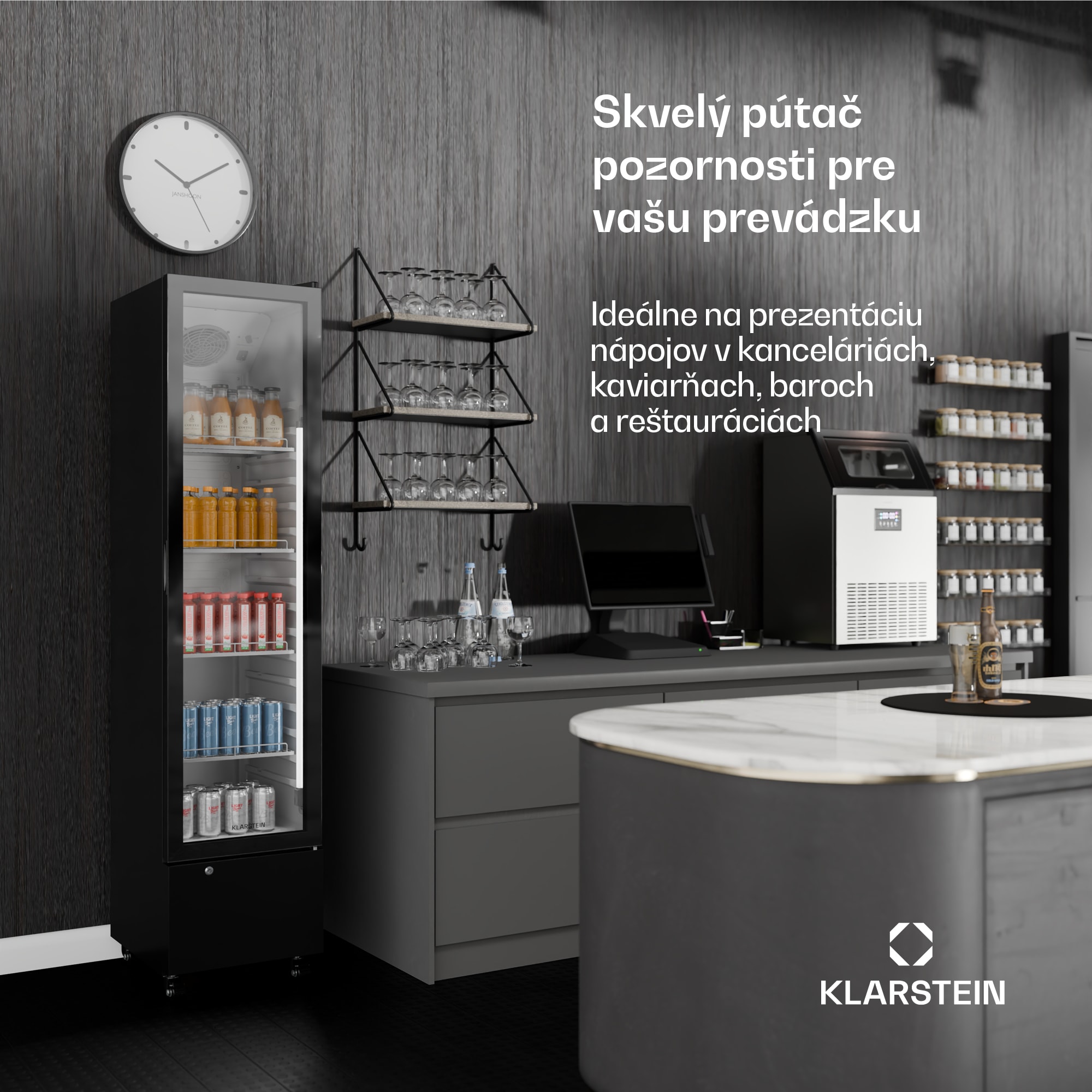 Klarstein GrandCooler Gastro nápojová chladnička | 191,5 x 43 cm | LED vnútorné osvetlenie | Čierna – Obrázok 5
