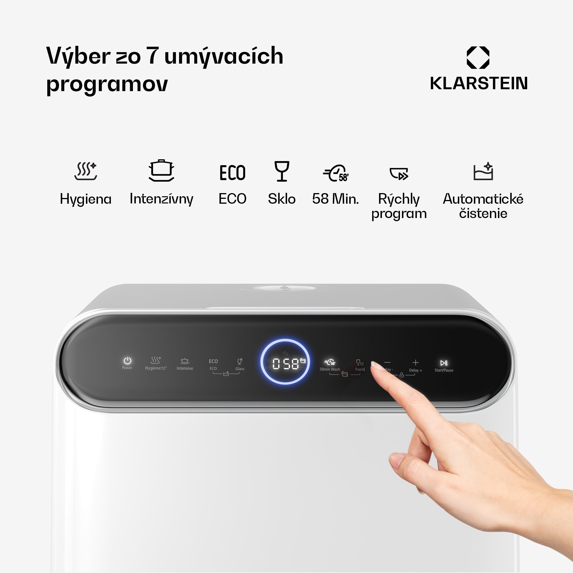 Klarstein Oceana stolný umývačka riadu | 7 programov | Aqua-Stop technológia | 860 W | 42 cm – Obrázok 4