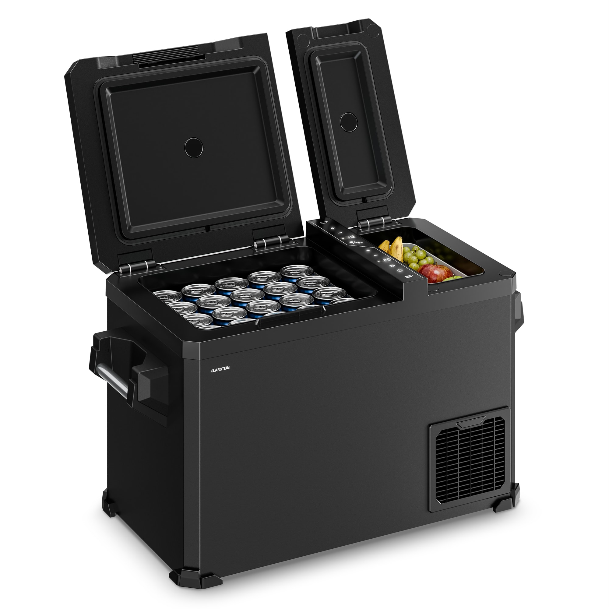Klarstein Arctiq Duo chladiaca box | S kompresorom | 43 l | 58 plechoviek | -18 - 20 °C | Čierna | 78 cm