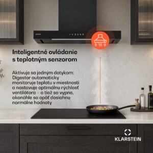 Klarstein Vapura horizontálna nástenná digestor | Elegantný, moderný, výkonný | Trieda A++ | 609 m³/h | 60 cm